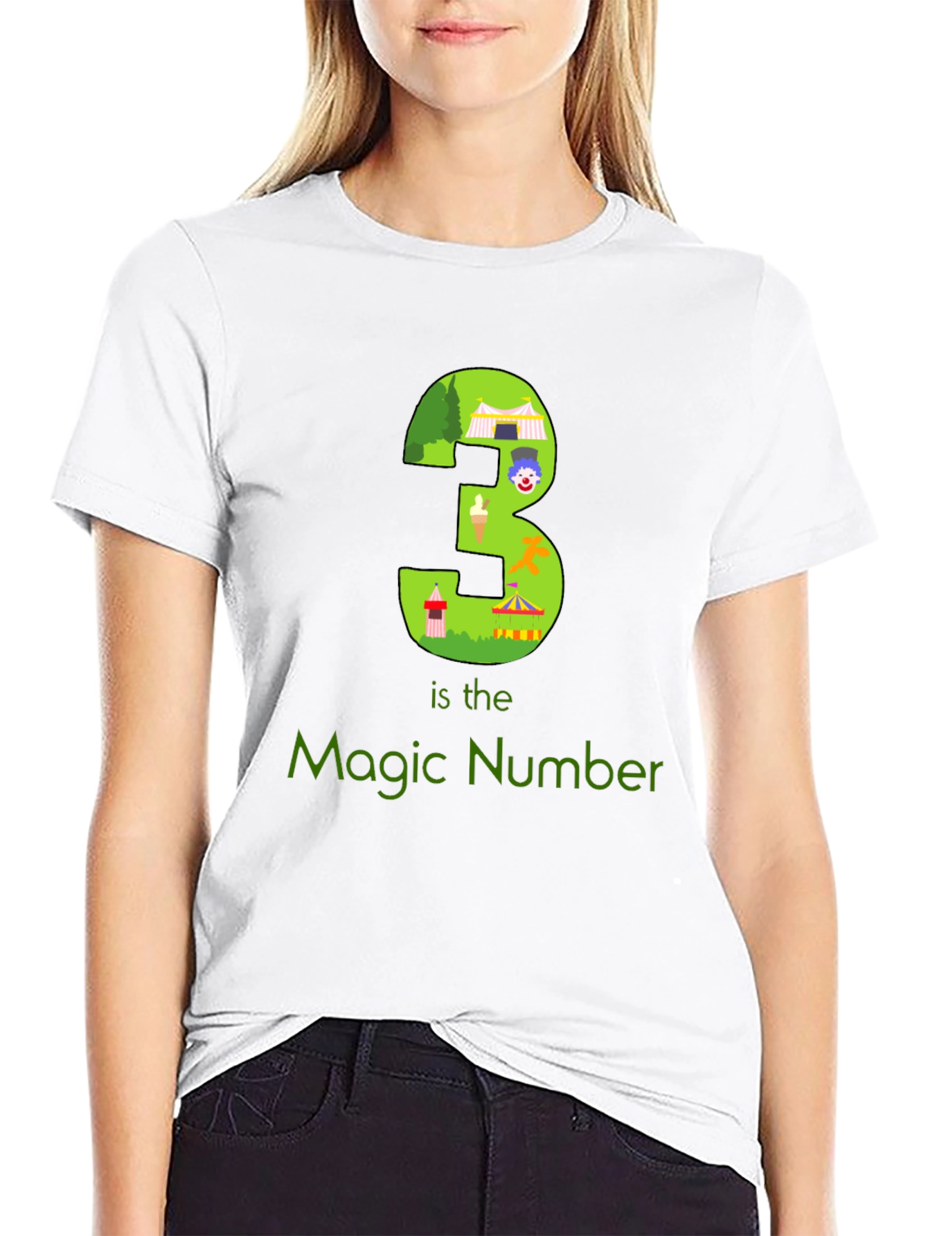Magic Number 3 Graphic T-Shirt - Black
