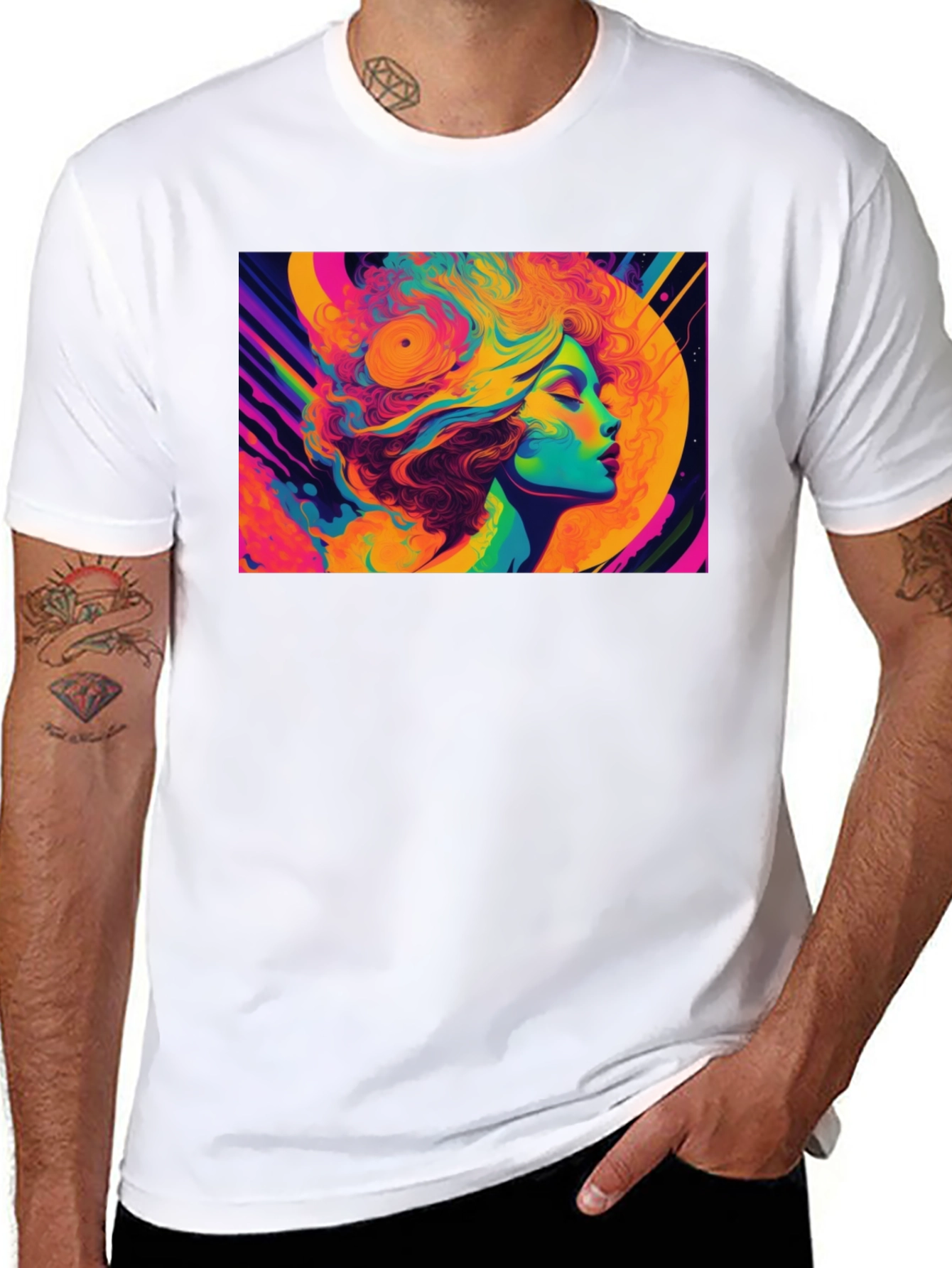 Psychedelic Woman Portrait Graphic T-Shirt