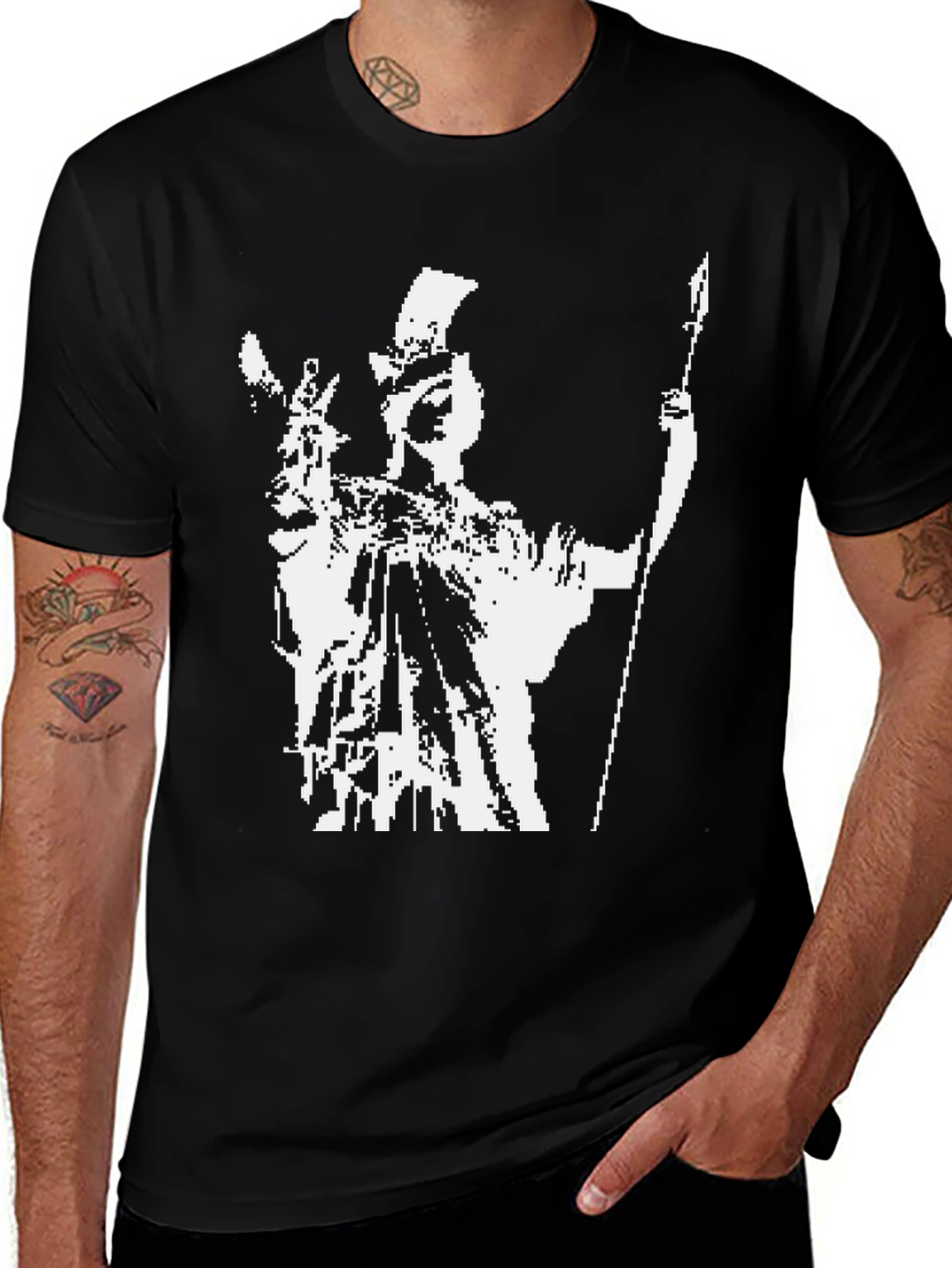 Spartan Warrior Graphic Tee - Black