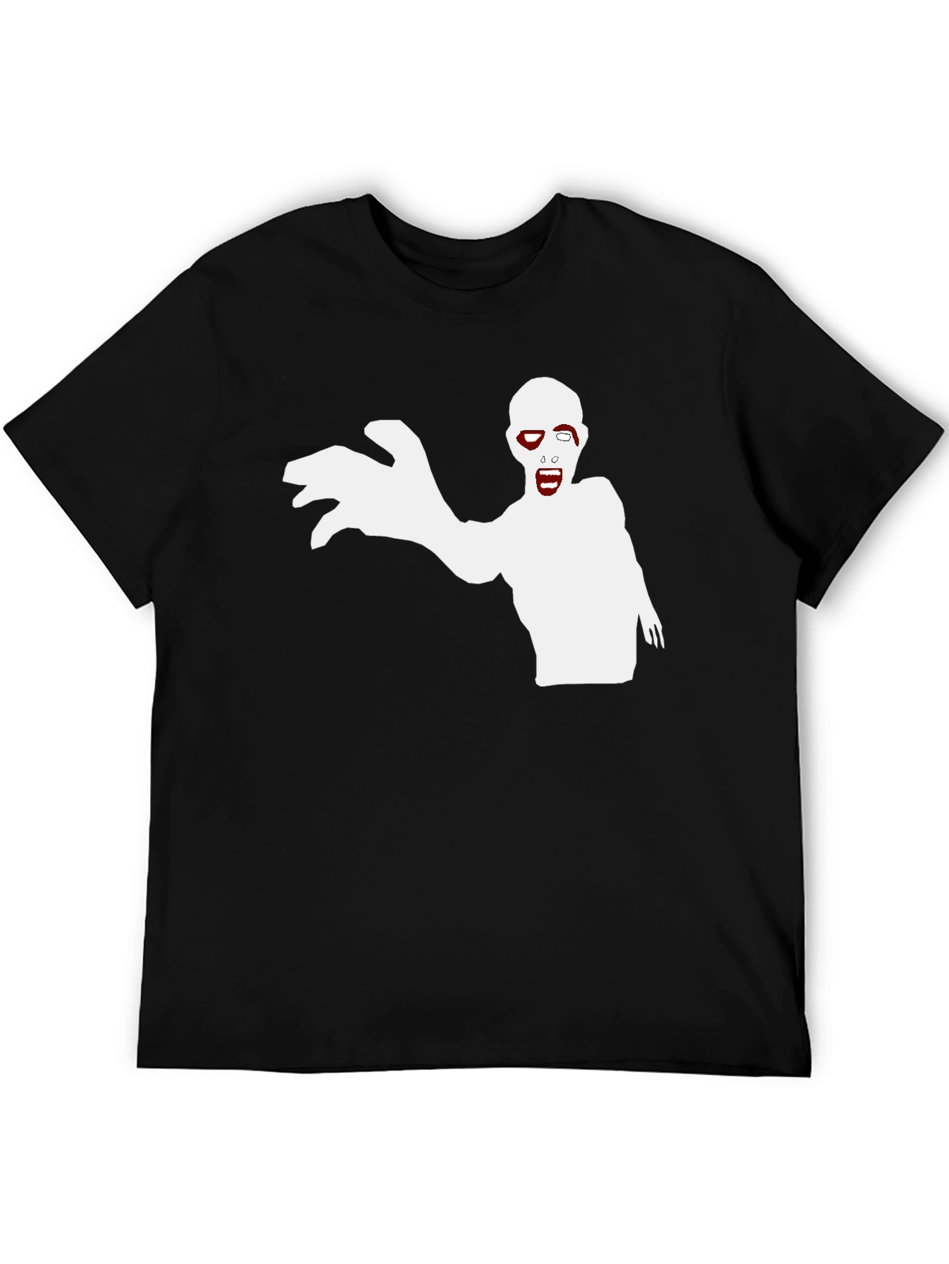 Zombie Graphic Print Black T-Shirt