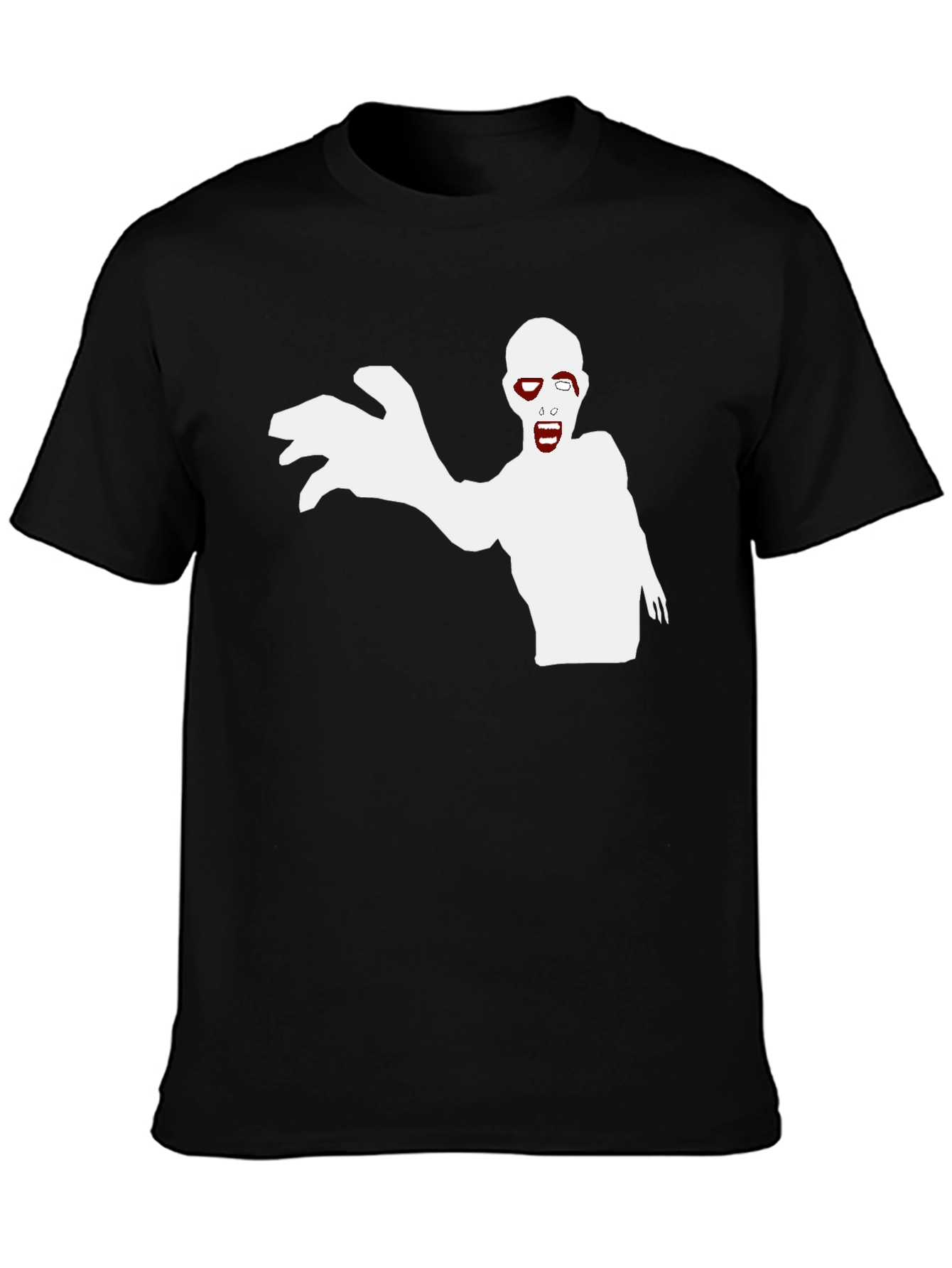 Zombie Graphic Print Black T-Shirt