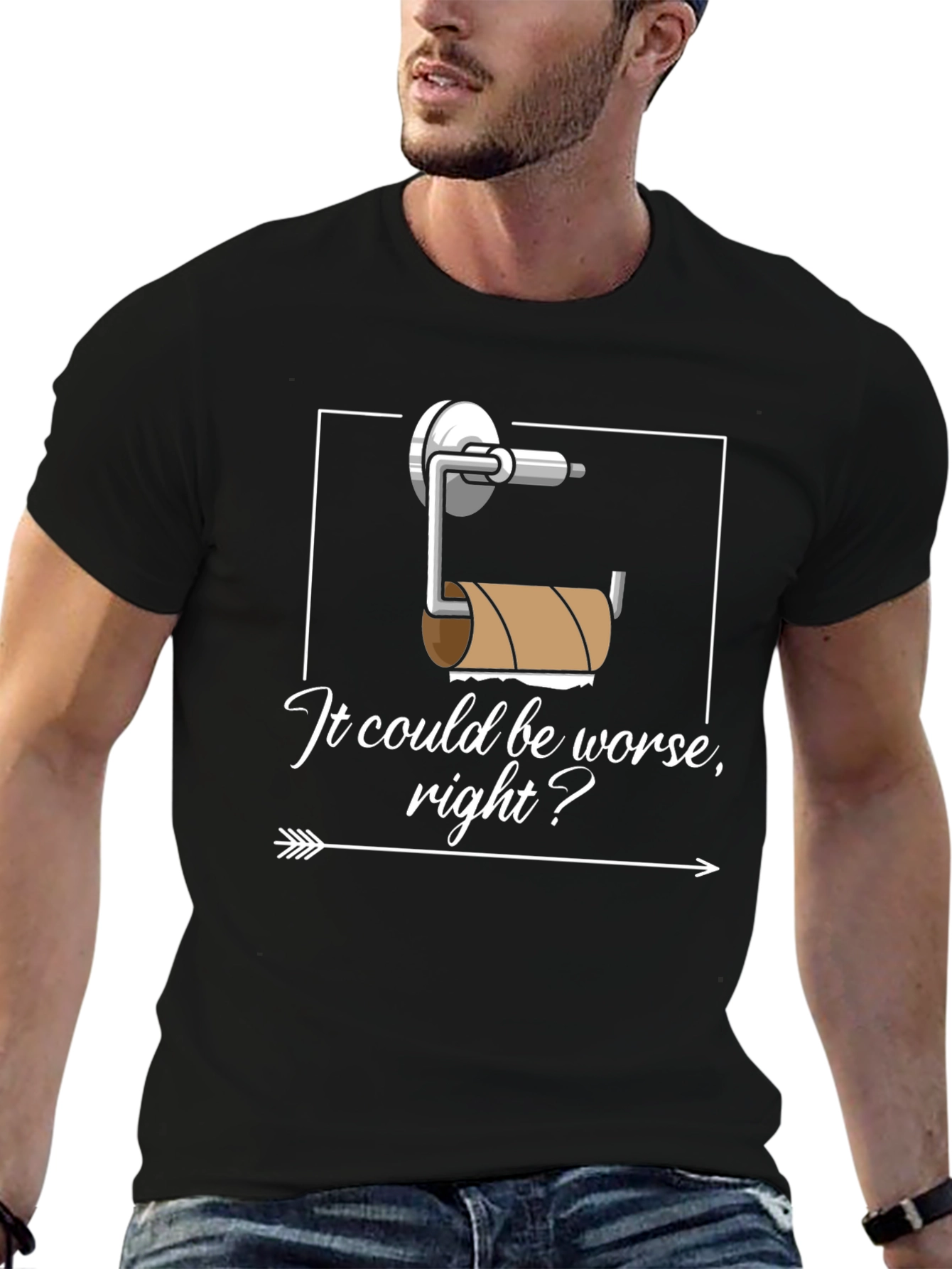 Funny Toilet Paper Humor Graphic T-Shirt