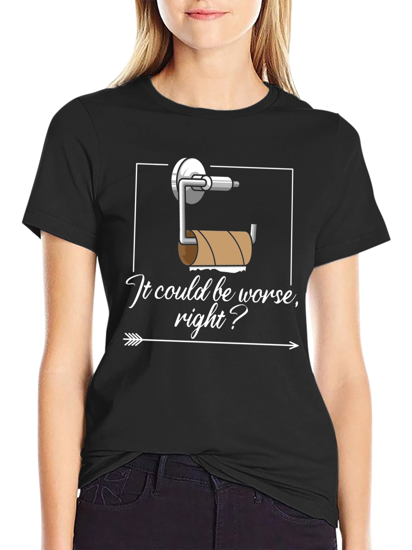 Funny Toilet Paper Humor Graphic T-Shirt