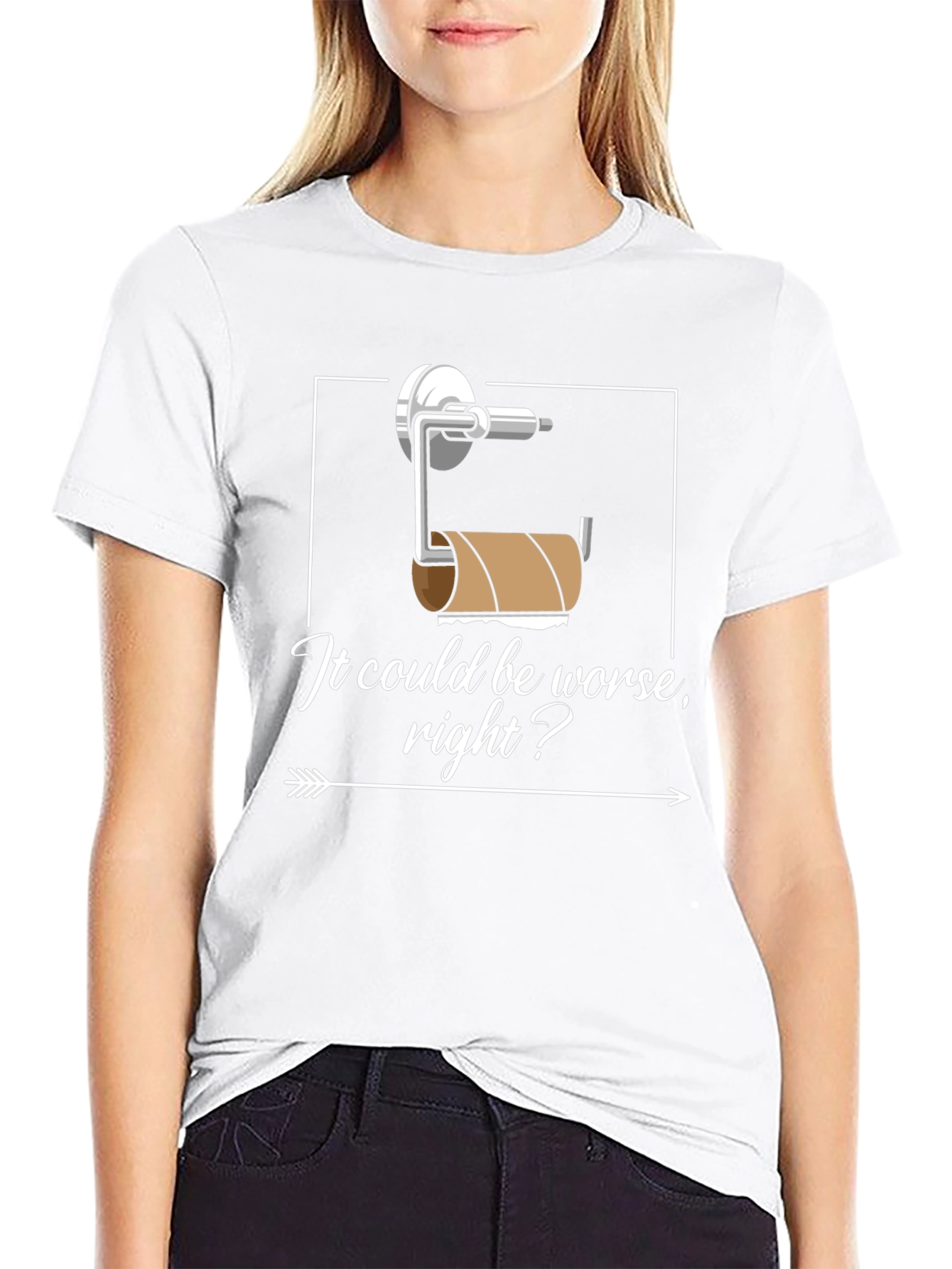 Funny Toilet Paper Humor Graphic T-Shirt