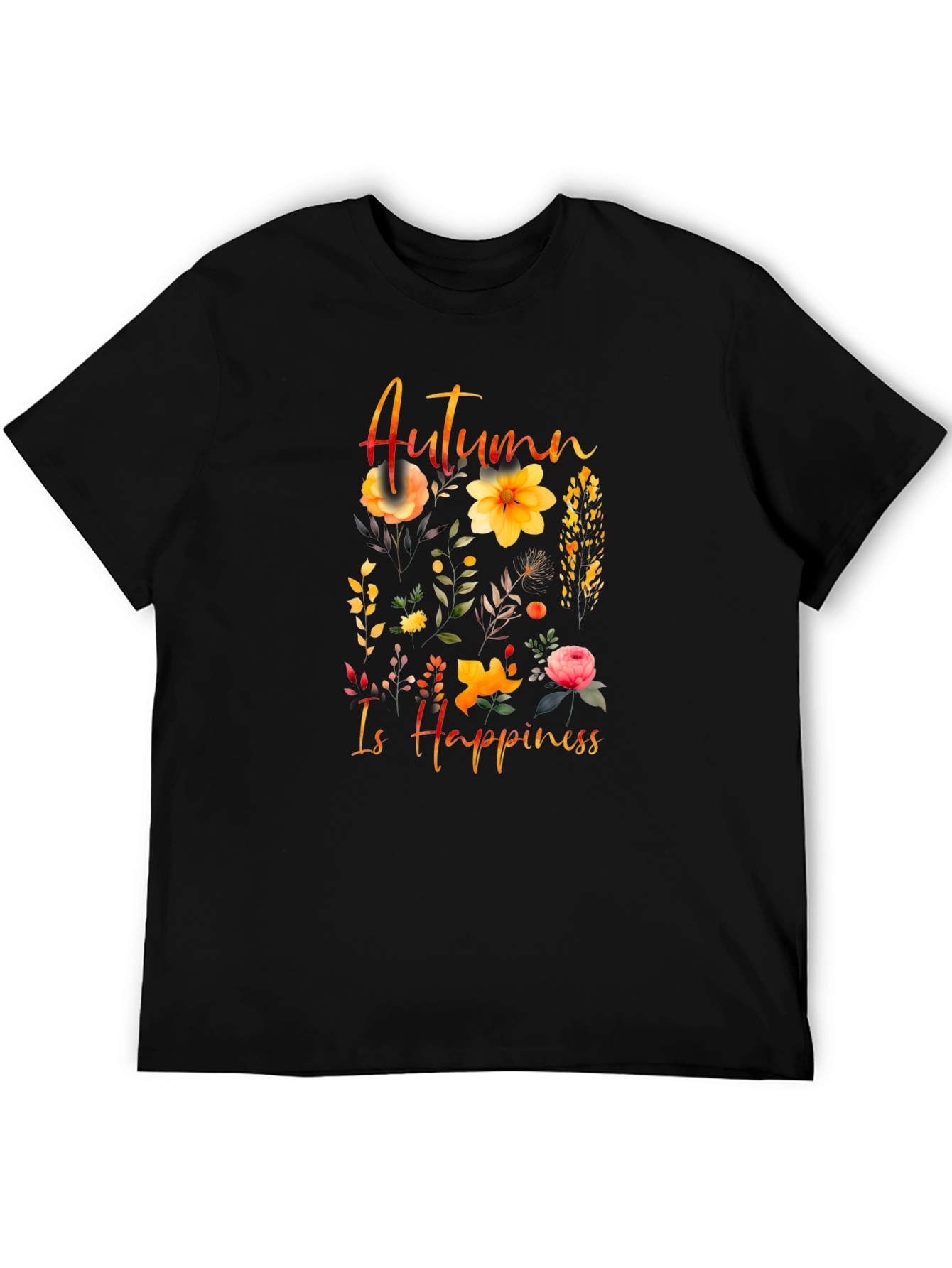 Autumn Happiness Floral Graphic T-Shirt