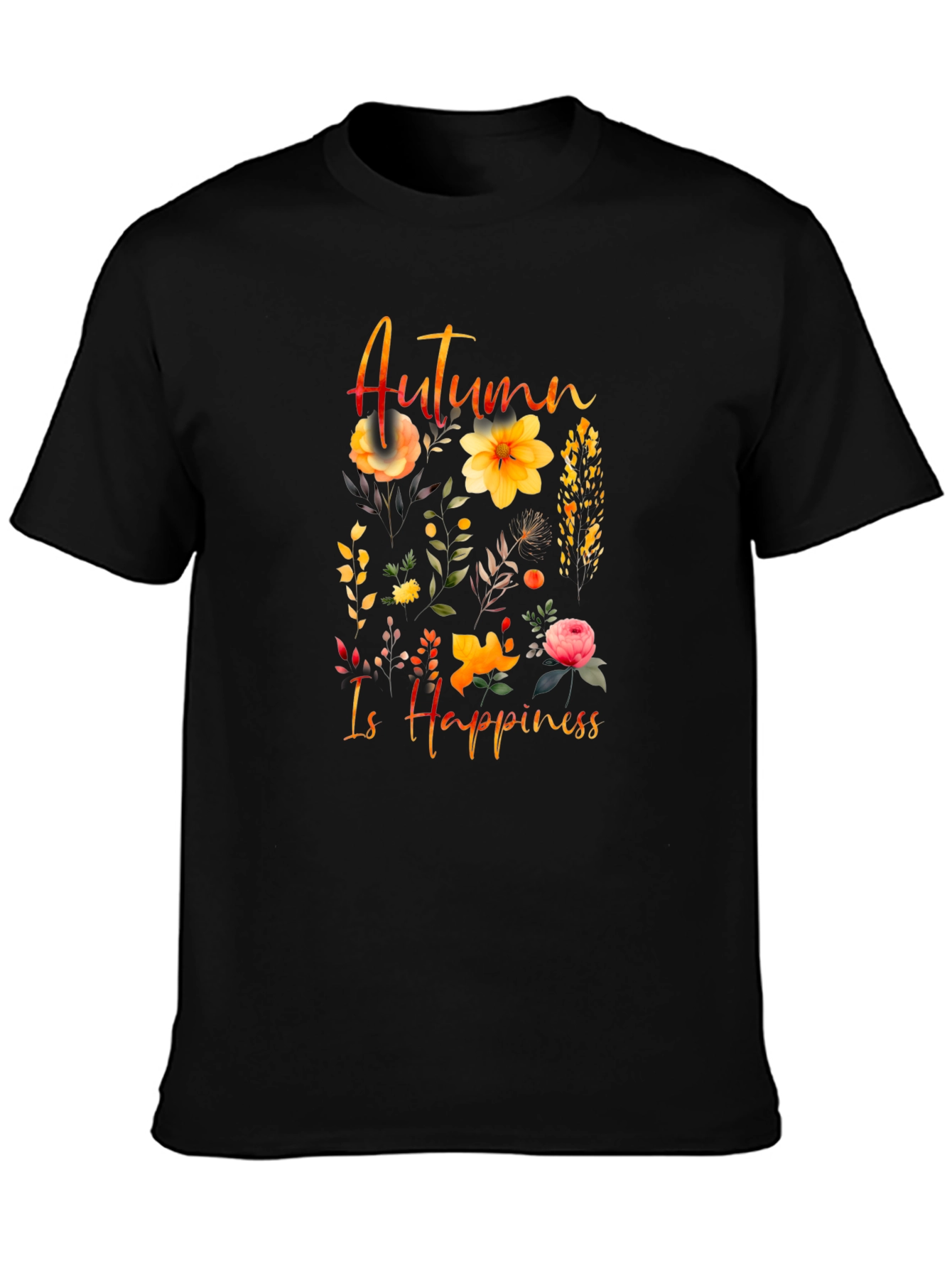 Autumn Happiness Floral Graphic T-Shirt