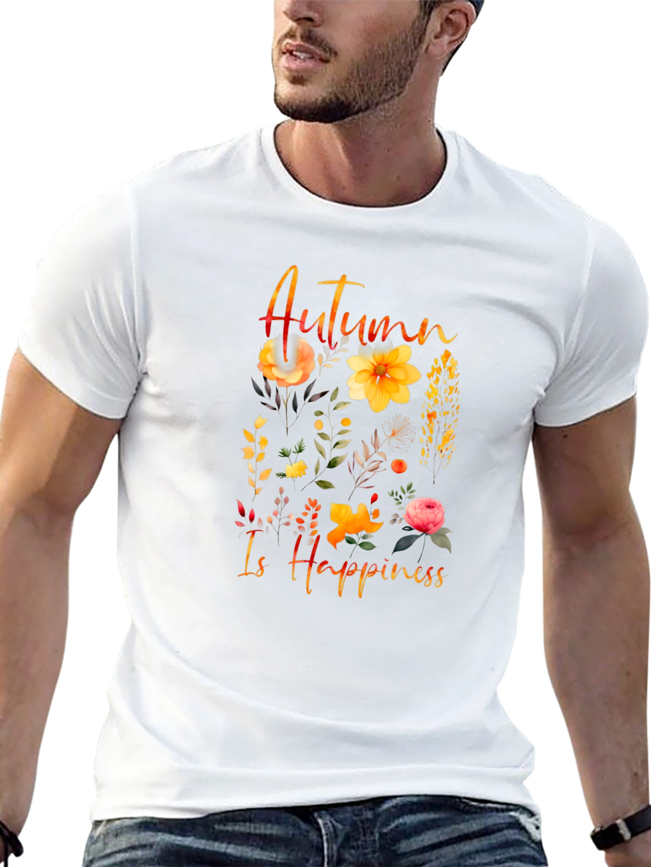 Autumn Happiness Floral Graphic T-Shirt