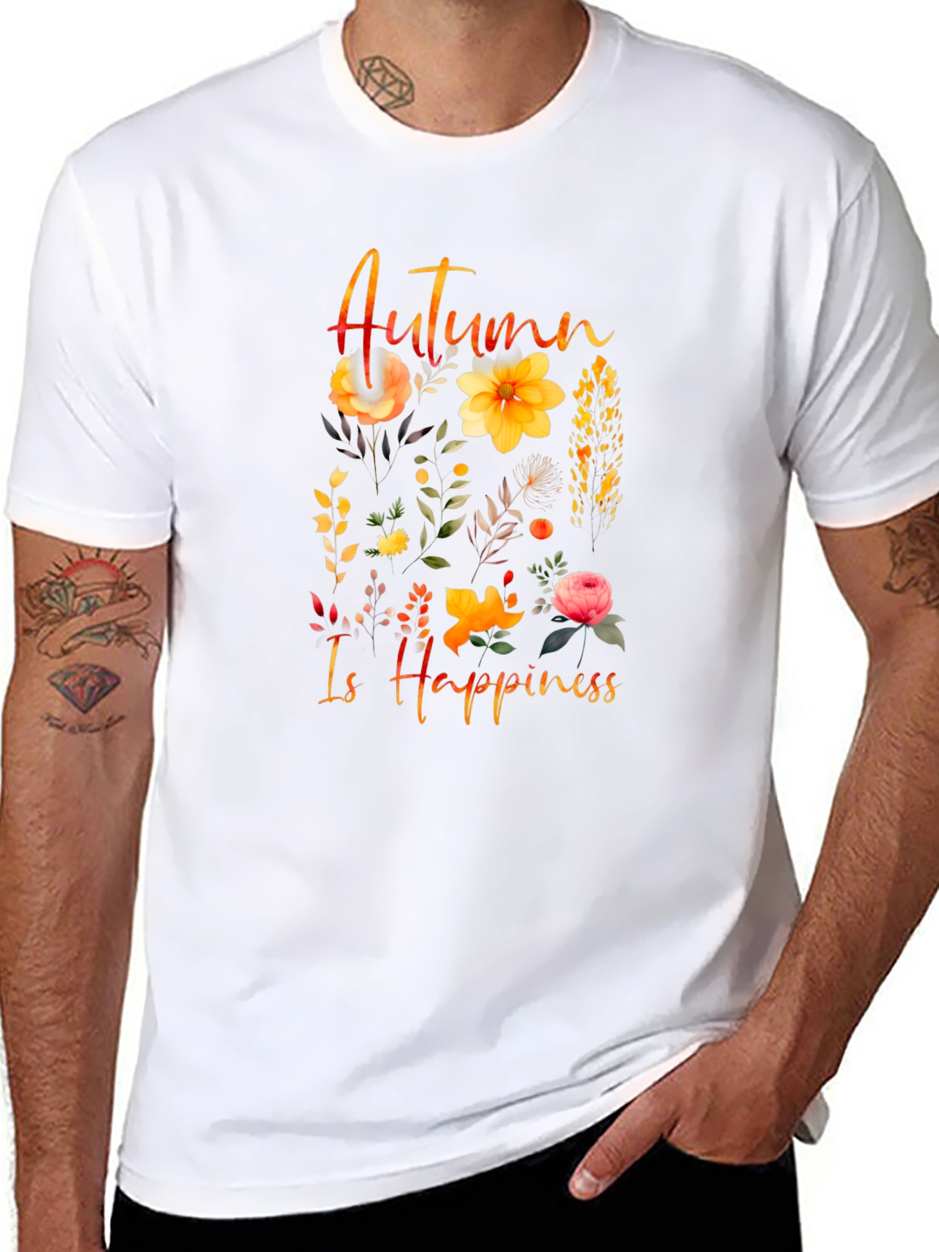 Autumn Happiness Floral Graphic T-Shirt