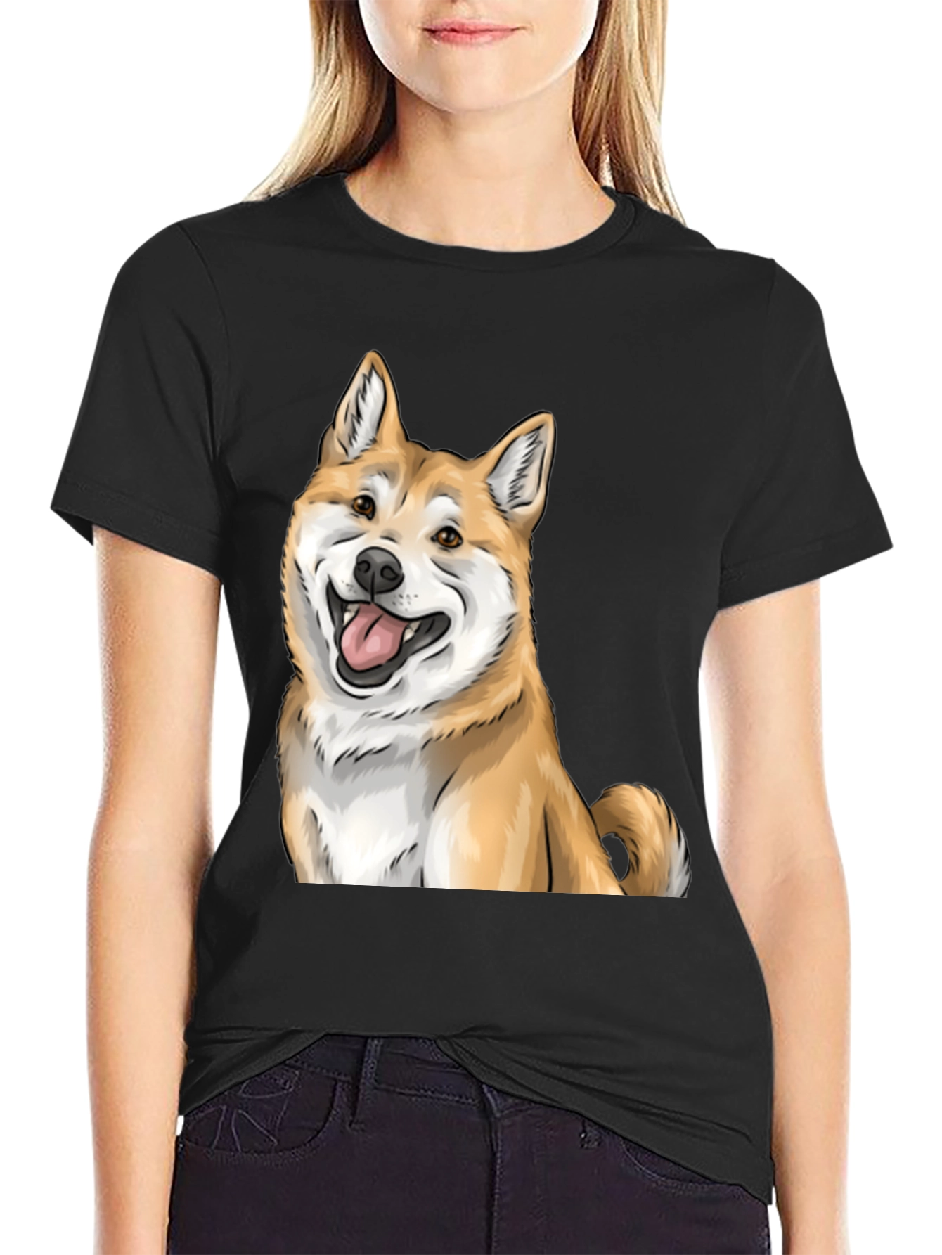 Shiba Inu Graphic Tee - Black Dog Lover T-Shirt