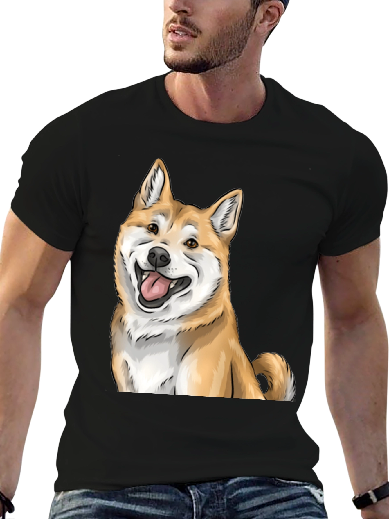 Shiba Inu Graphic Tee - Black Dog Lover T-Shirt