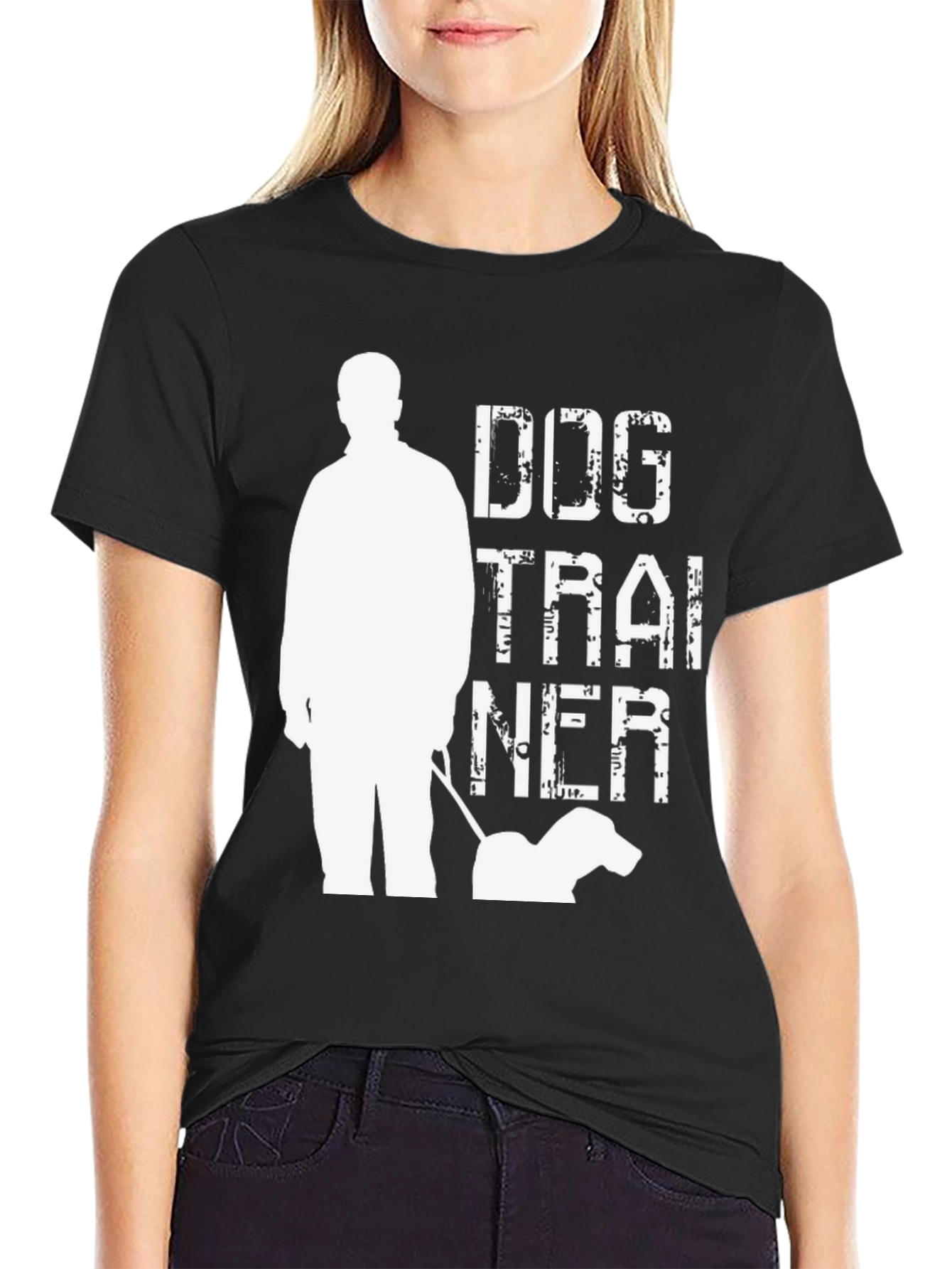 Dog Trainer Graphic T-Shirt - Black Cotton Tee