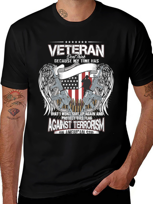 Veteran Against Terrorism Patriotic Graphic T-Shirt