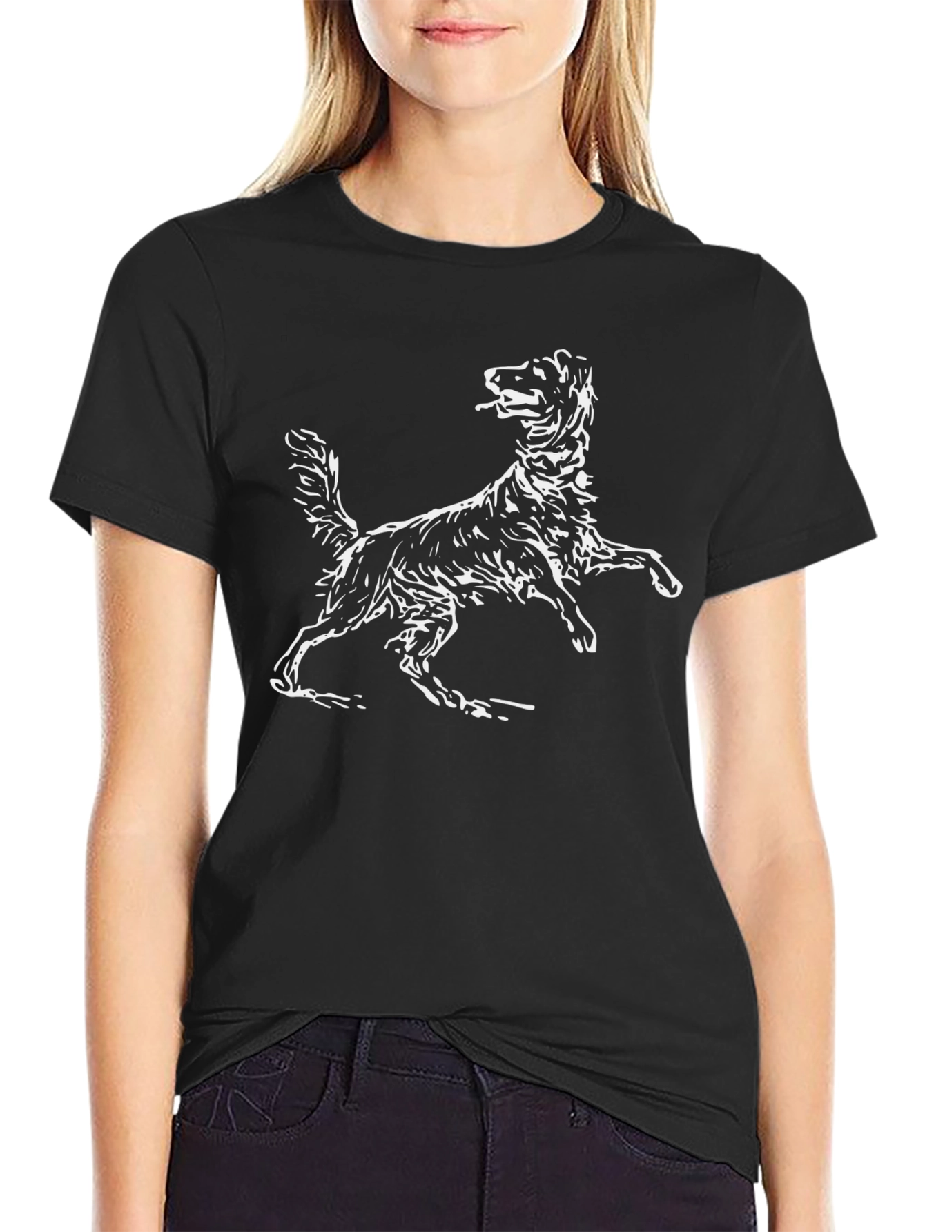 Dog Graphic Tee - Black Cotton Comfort Fit