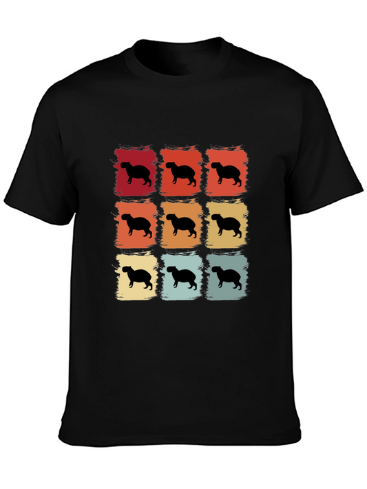 Capybara Retro Grid T-Shirt