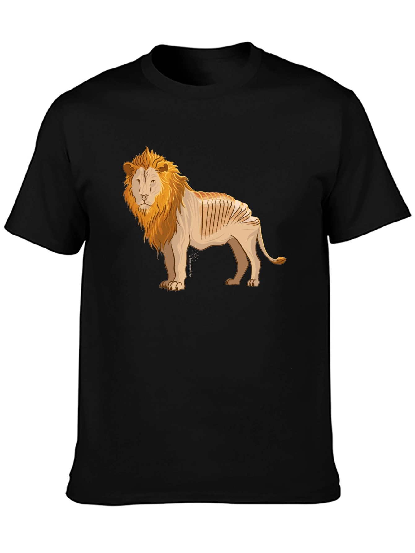 Bread Lion Graphic Tee - Black Cotton T-Shirt
