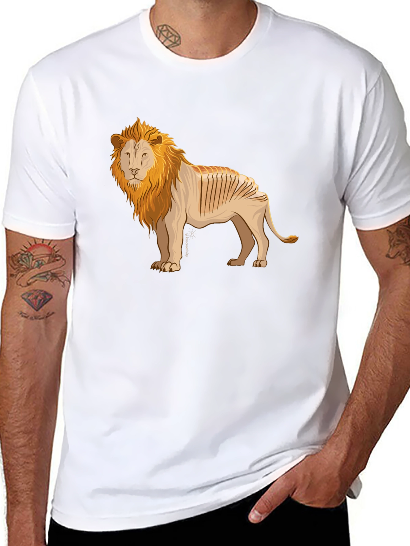 Bread Lion Graphic Tee - Black Cotton T-Shirt