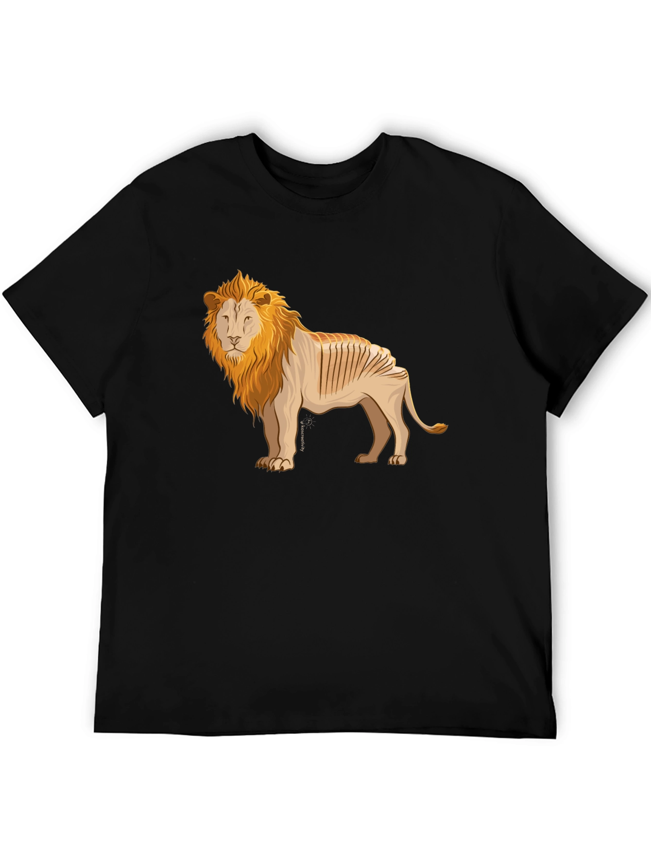 Bread Lion Graphic Tee - Black Cotton T-Shirt