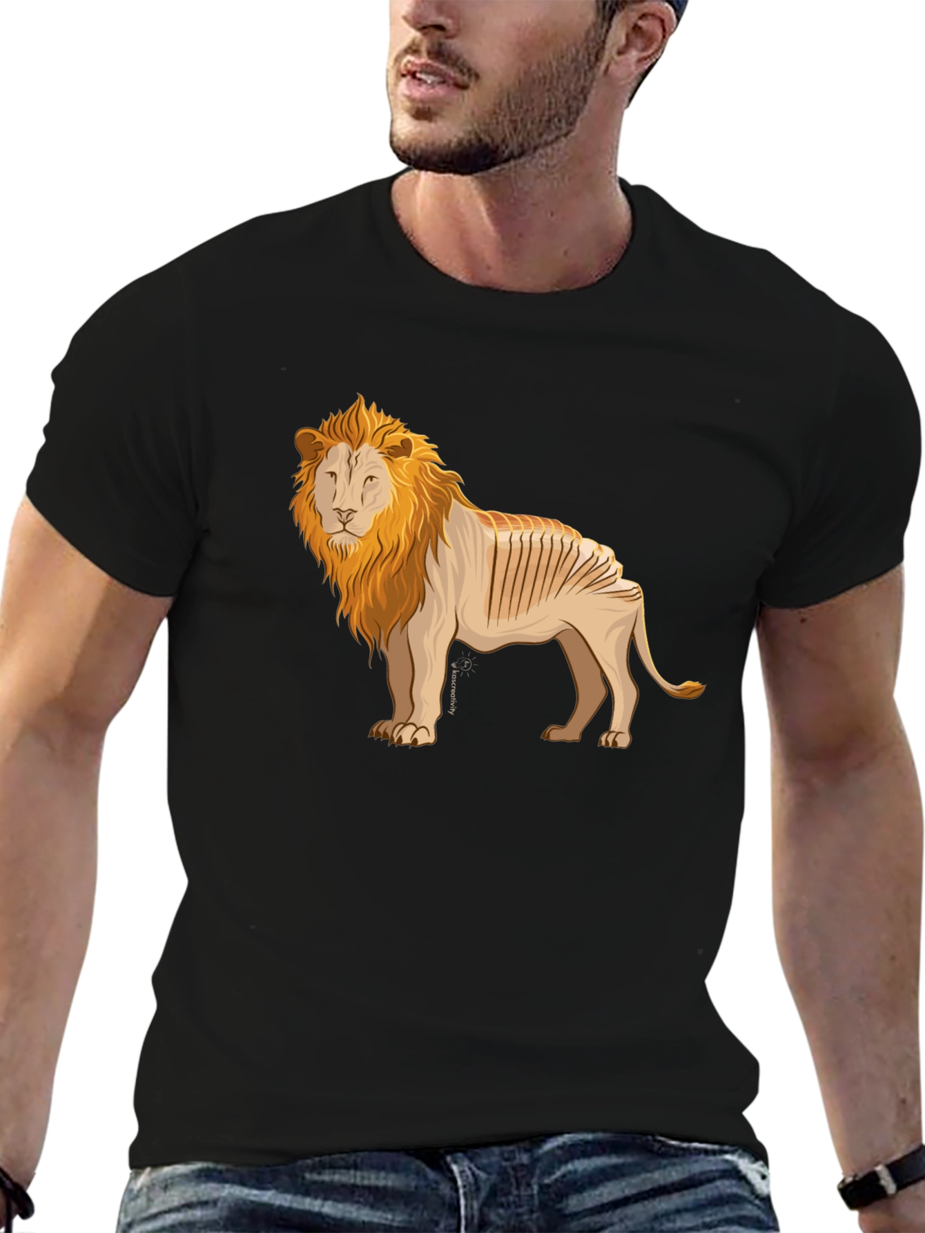 Bread Lion Graphic Tee - Black Cotton T-Shirt