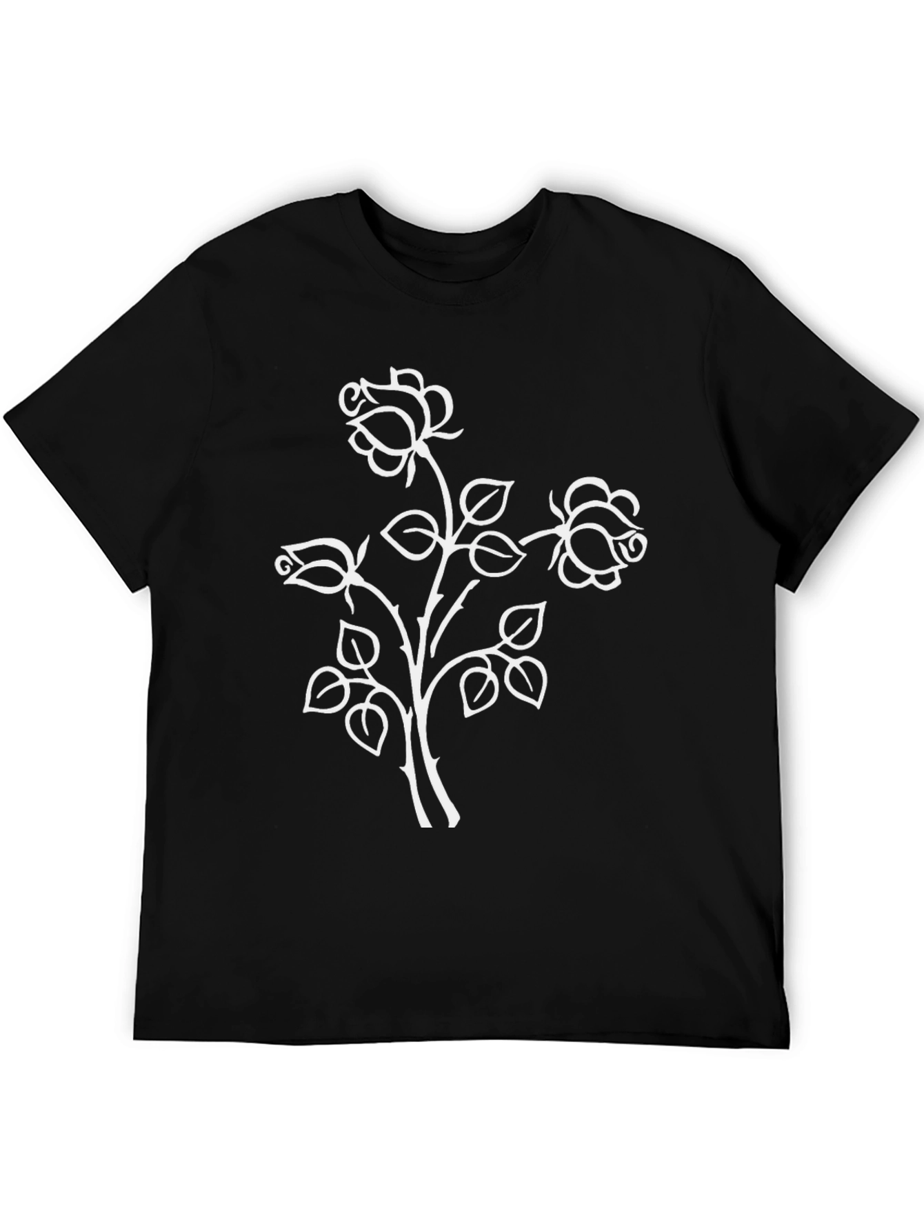 Black Rose T-Shirt: Floral Botanical Design