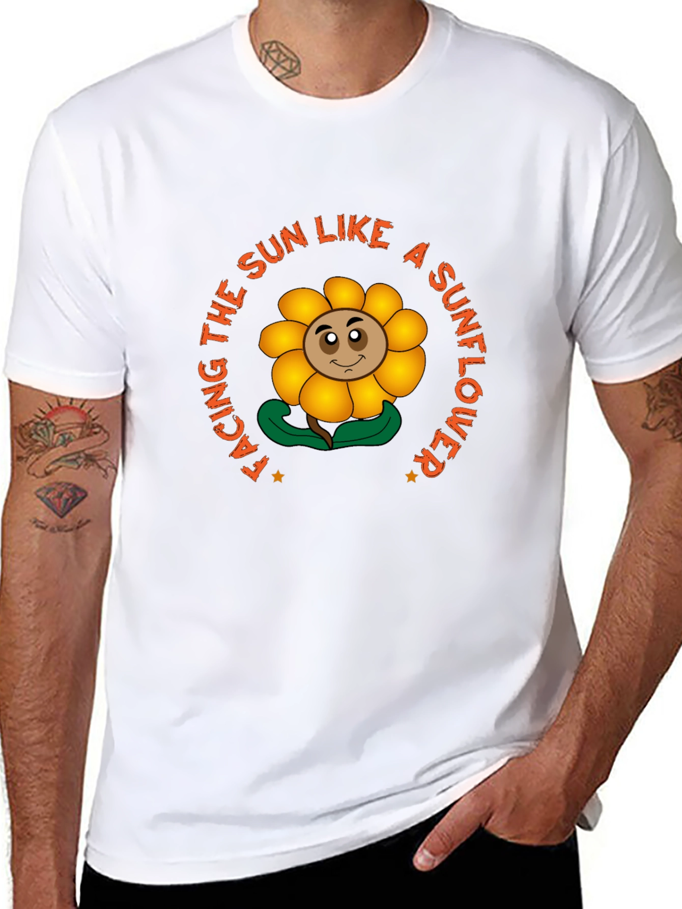 Facing The Sun Sunflower Black T-Shirt