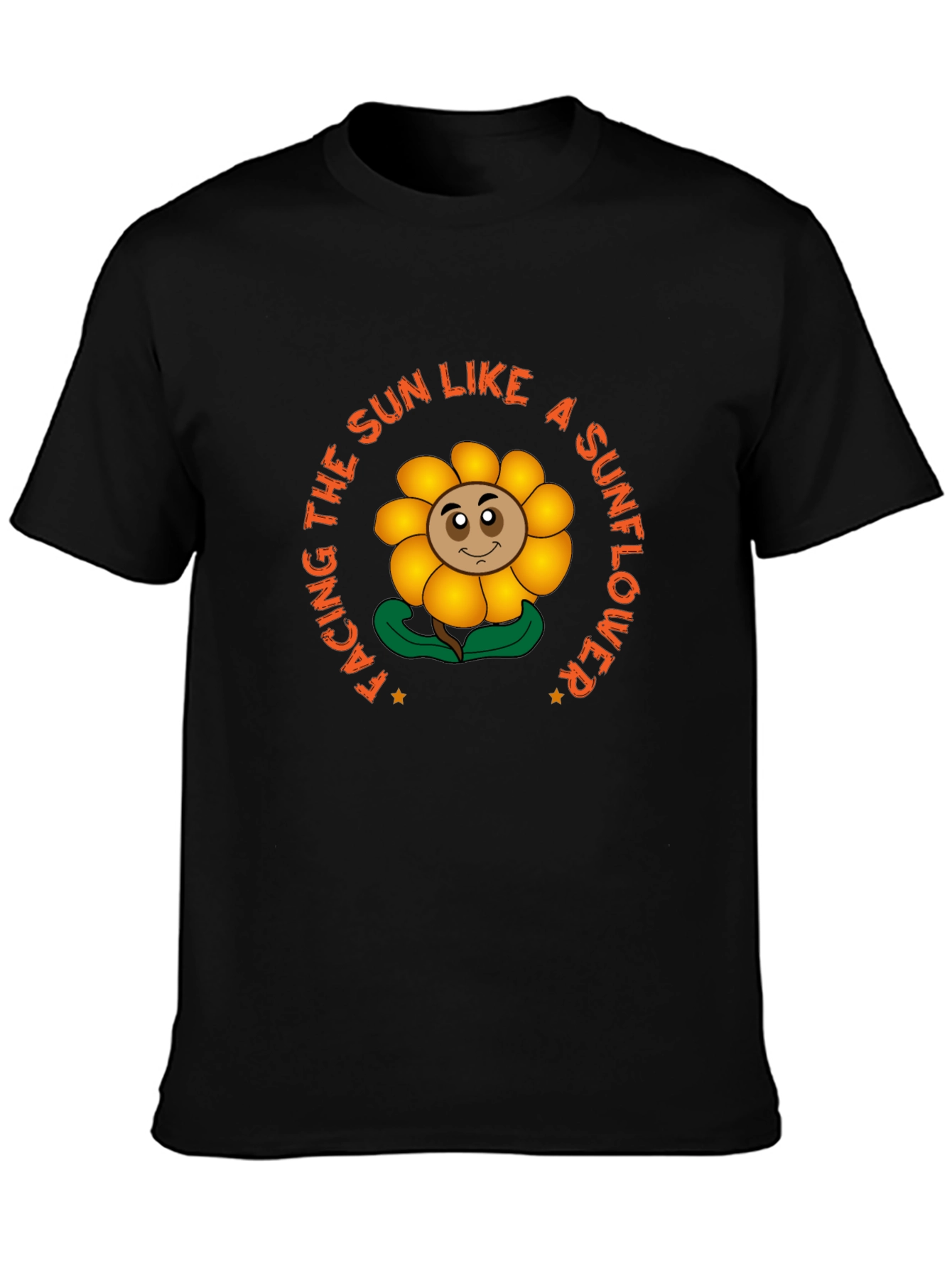 Facing The Sun Sunflower Black T-Shirt