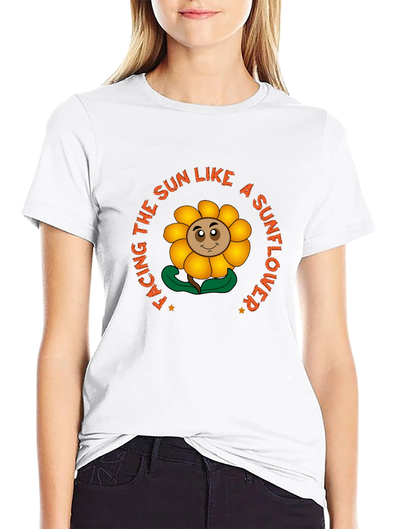 Facing The Sun Sunflower Black T-Shirt