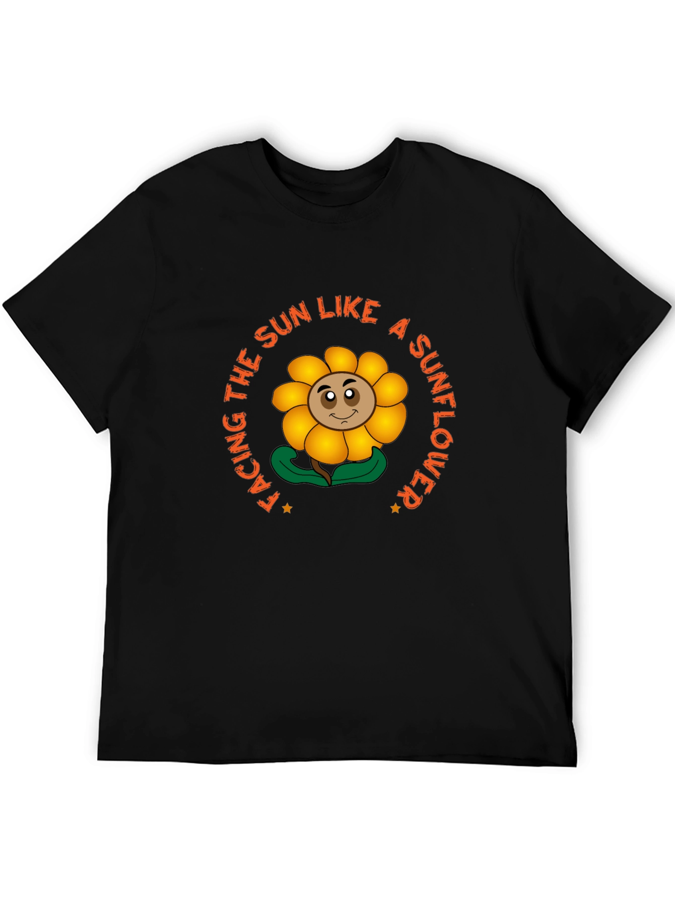 Facing The Sun Sunflower Black T-Shirt