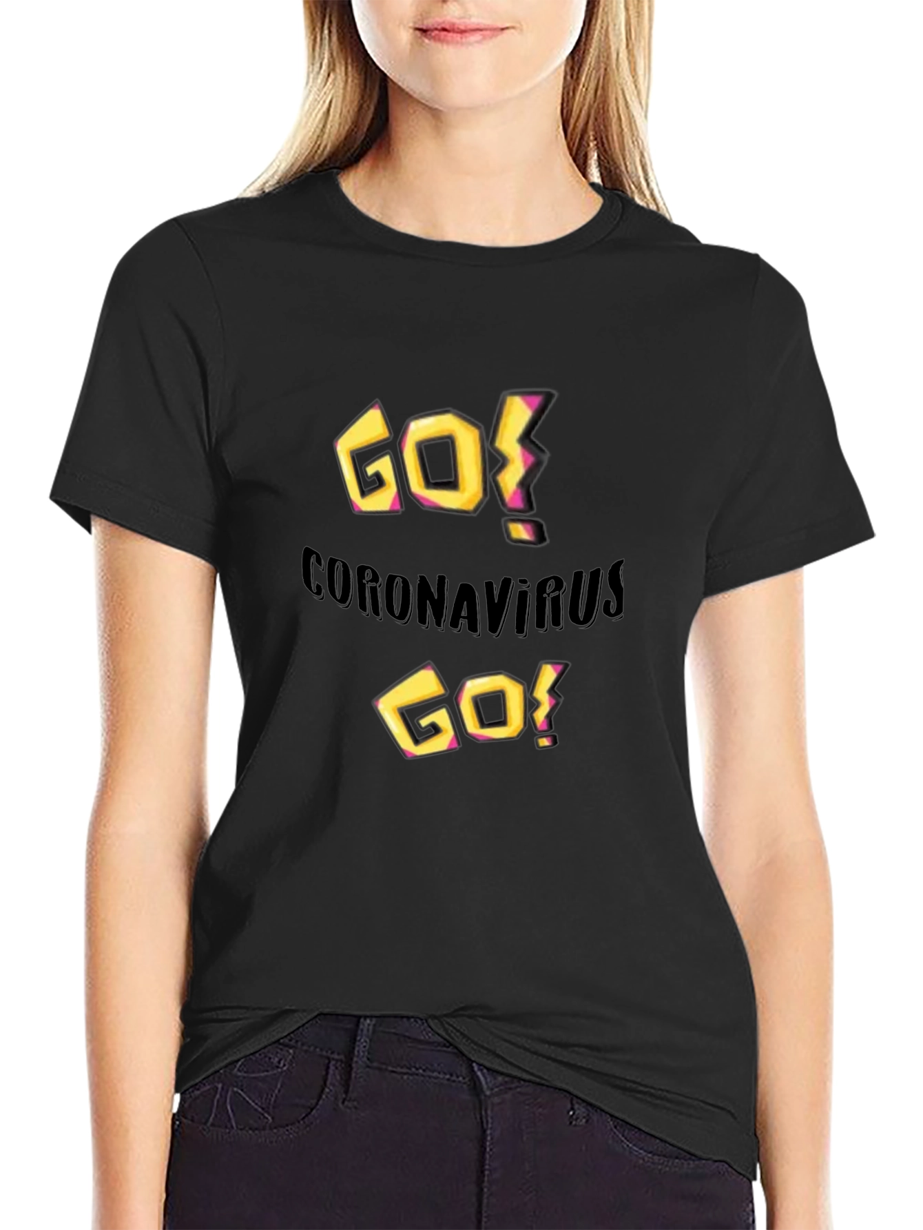 Go Coronavirus Go! Black Graphic Tee