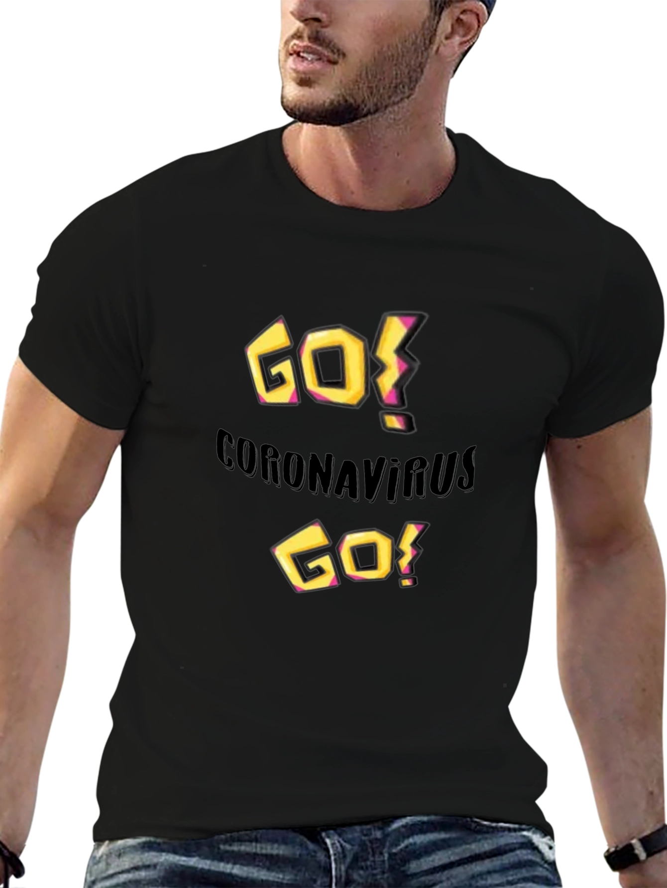 Go Coronavirus Go! Black Graphic Tee