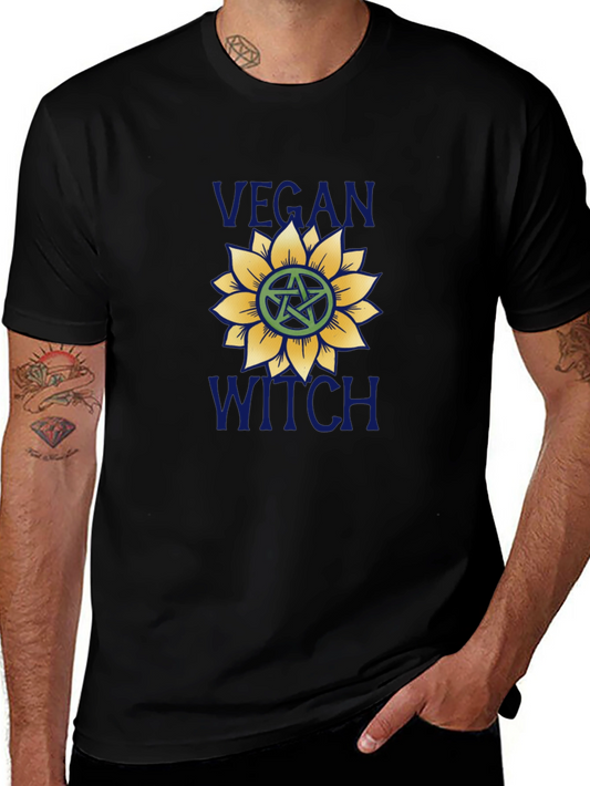 Vegan Witch T-Shirt - Sunflower Pentacle Design