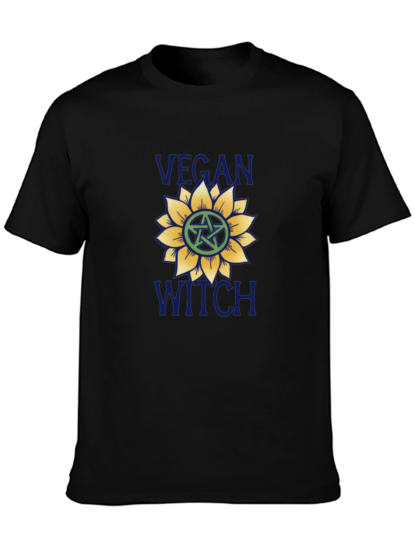 Vegan Witch T-Shirt - Sunflower Pentacle Design