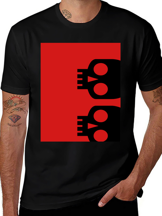 Modern Skull Graphic Tee - Black