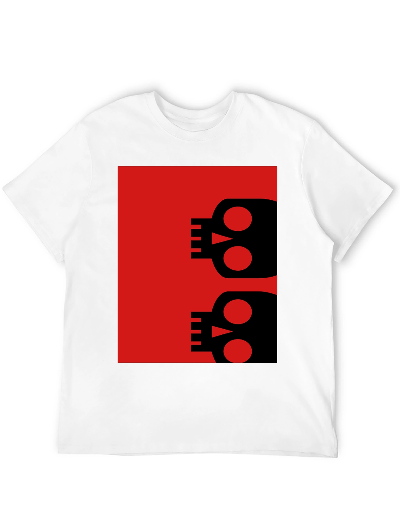 Modern Skull Graphic Tee - Black