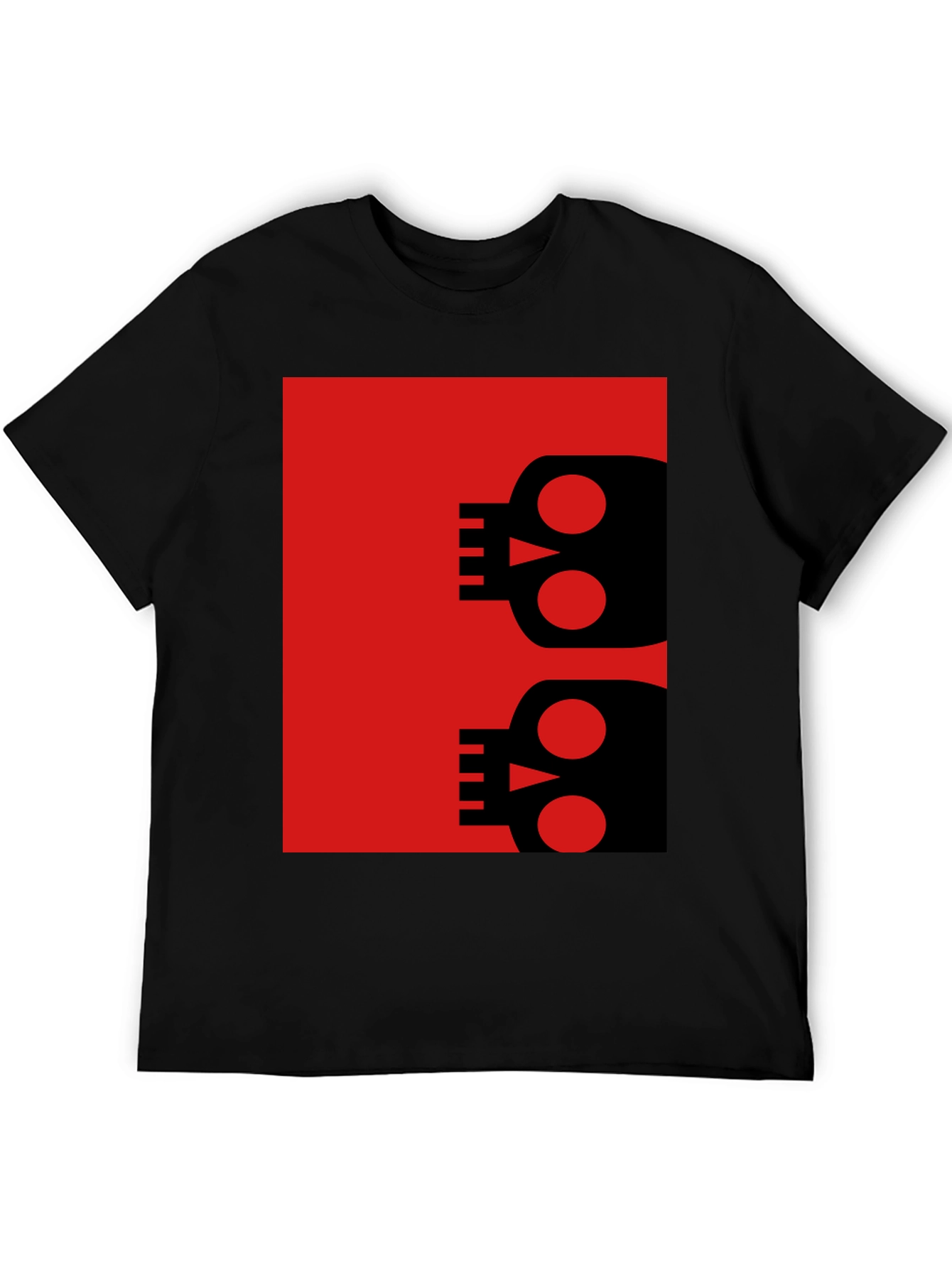 Modern Skull Graphic Tee - Black