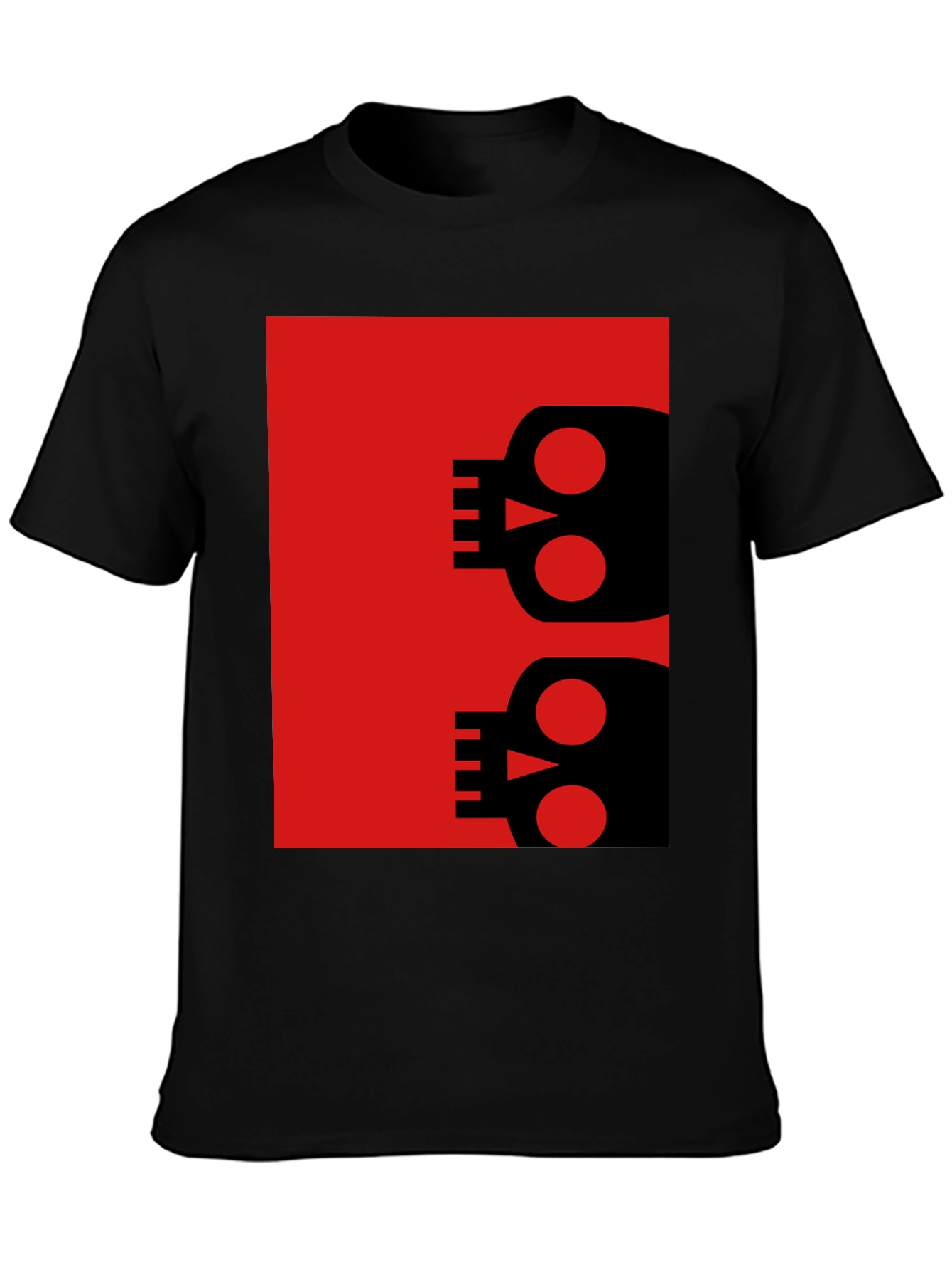 Modern Skull Graphic Tee - Black