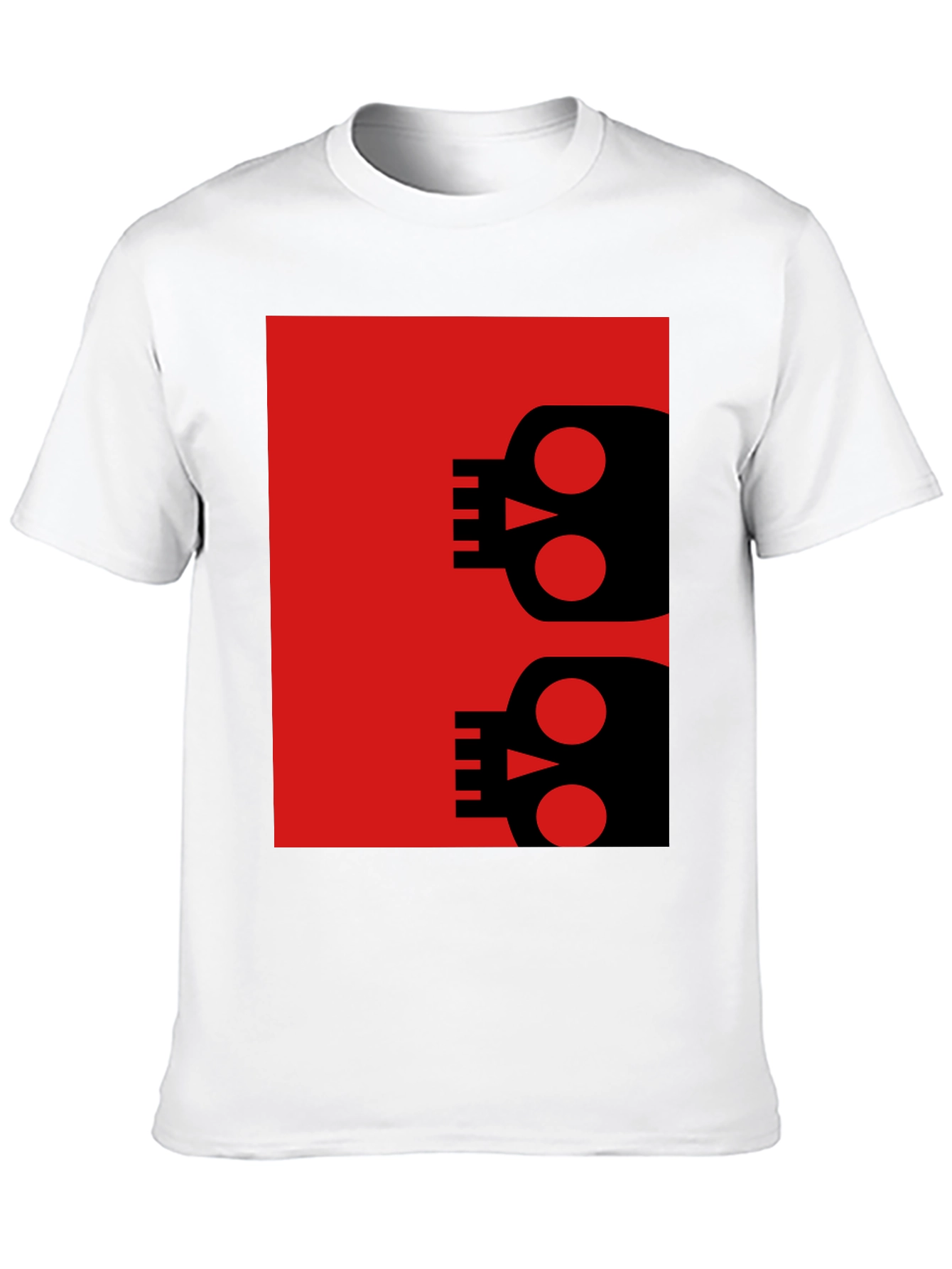 Modern Skull Graphic Tee - Black