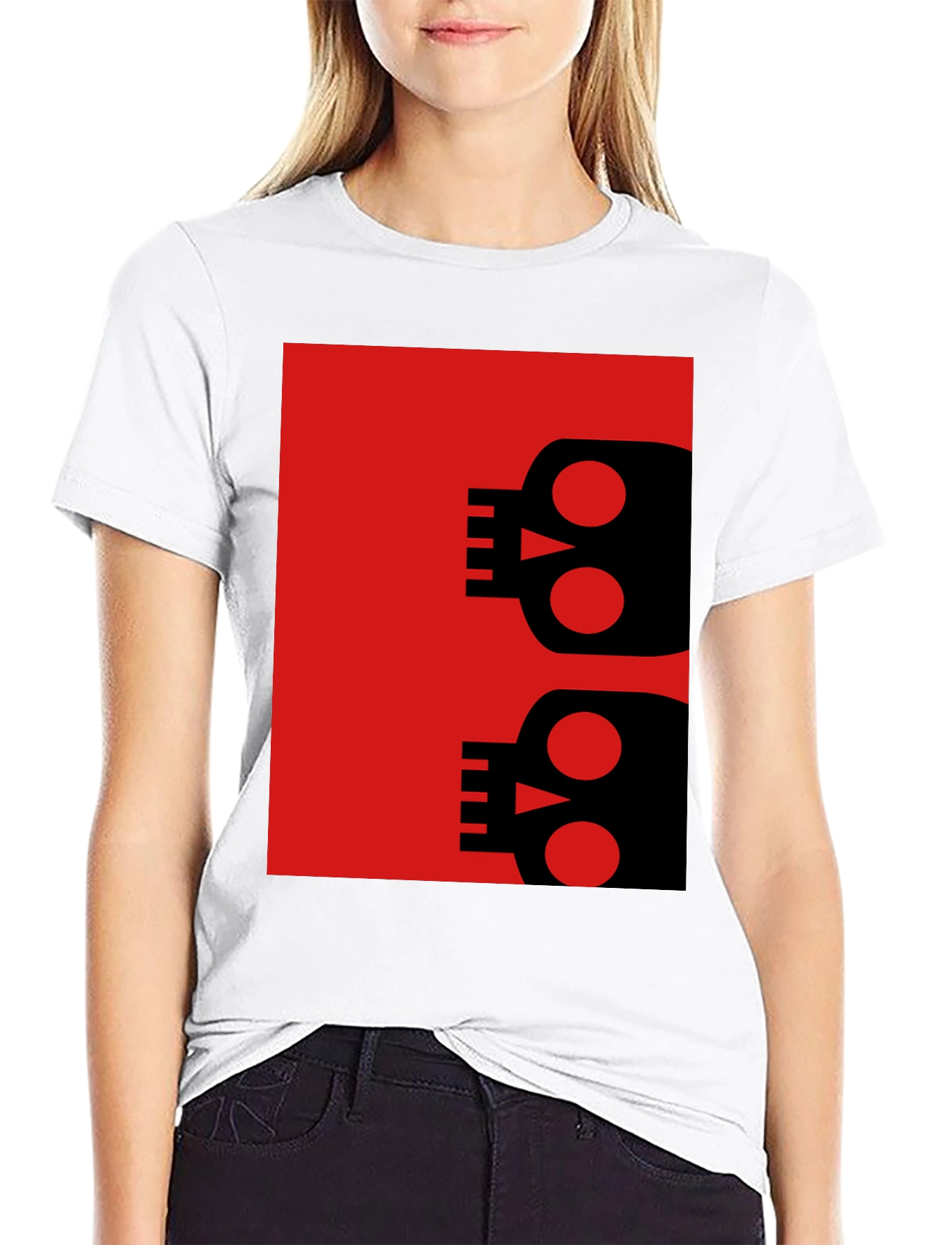 Modern Skull Graphic Tee - Black