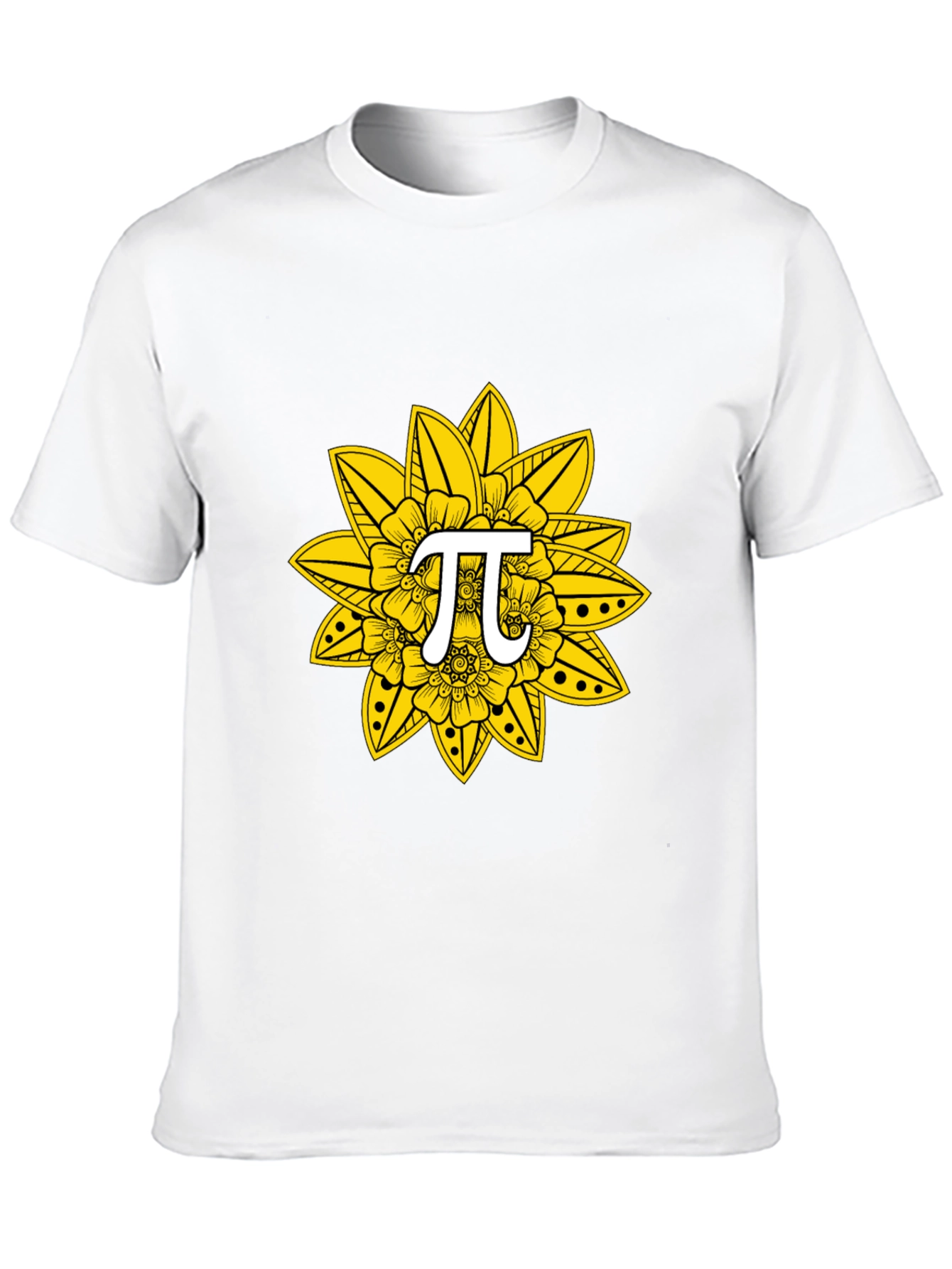 Pi Symbol Floral Design T-Shirt - Math Tee