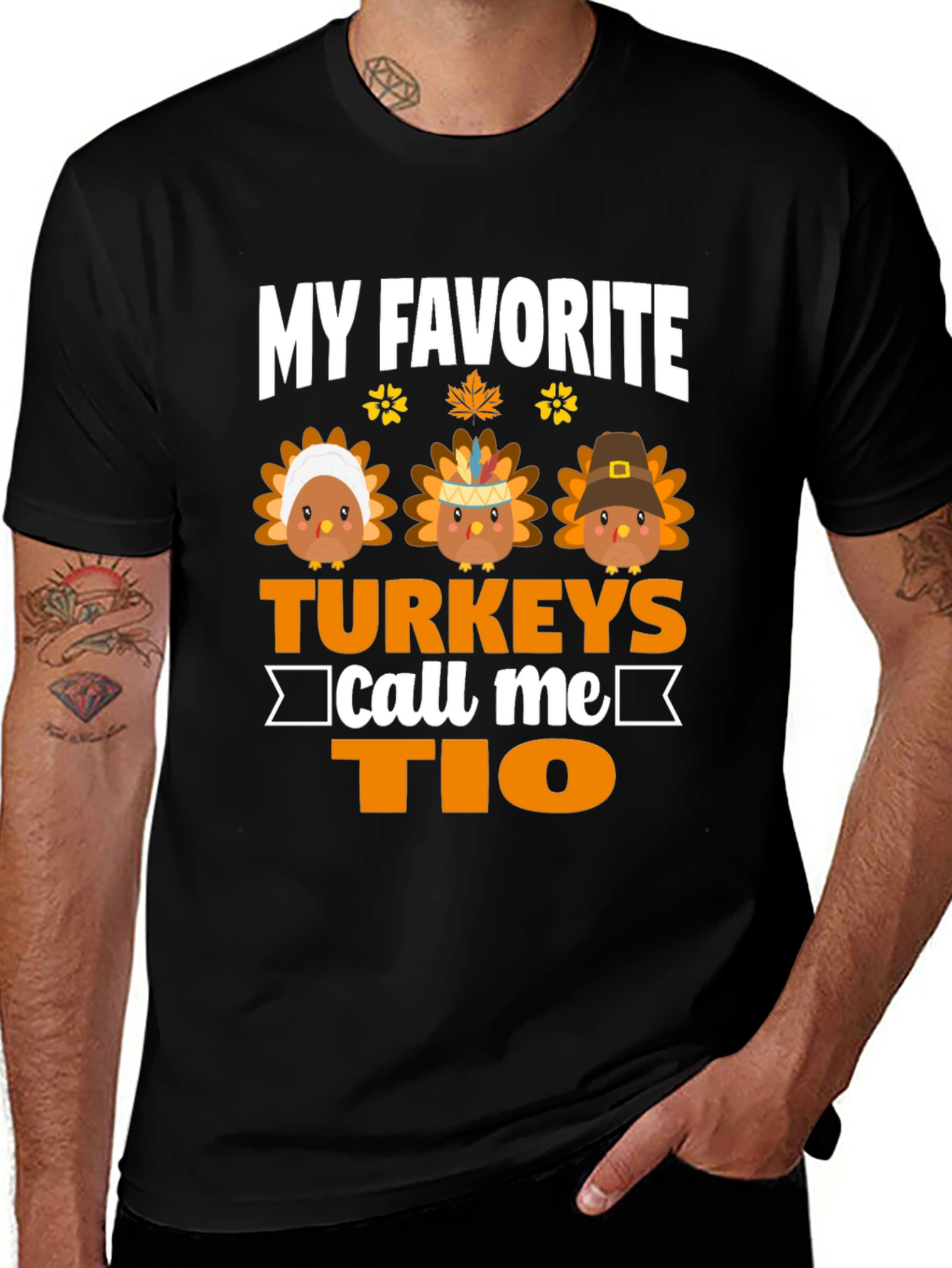 My Favorite Turkeys Call Me Tio Thanksgiving T-Shirt