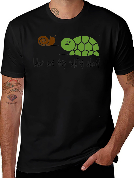 Snail & Turtle Conversation T-Shirt - Humorous Graphic Tee