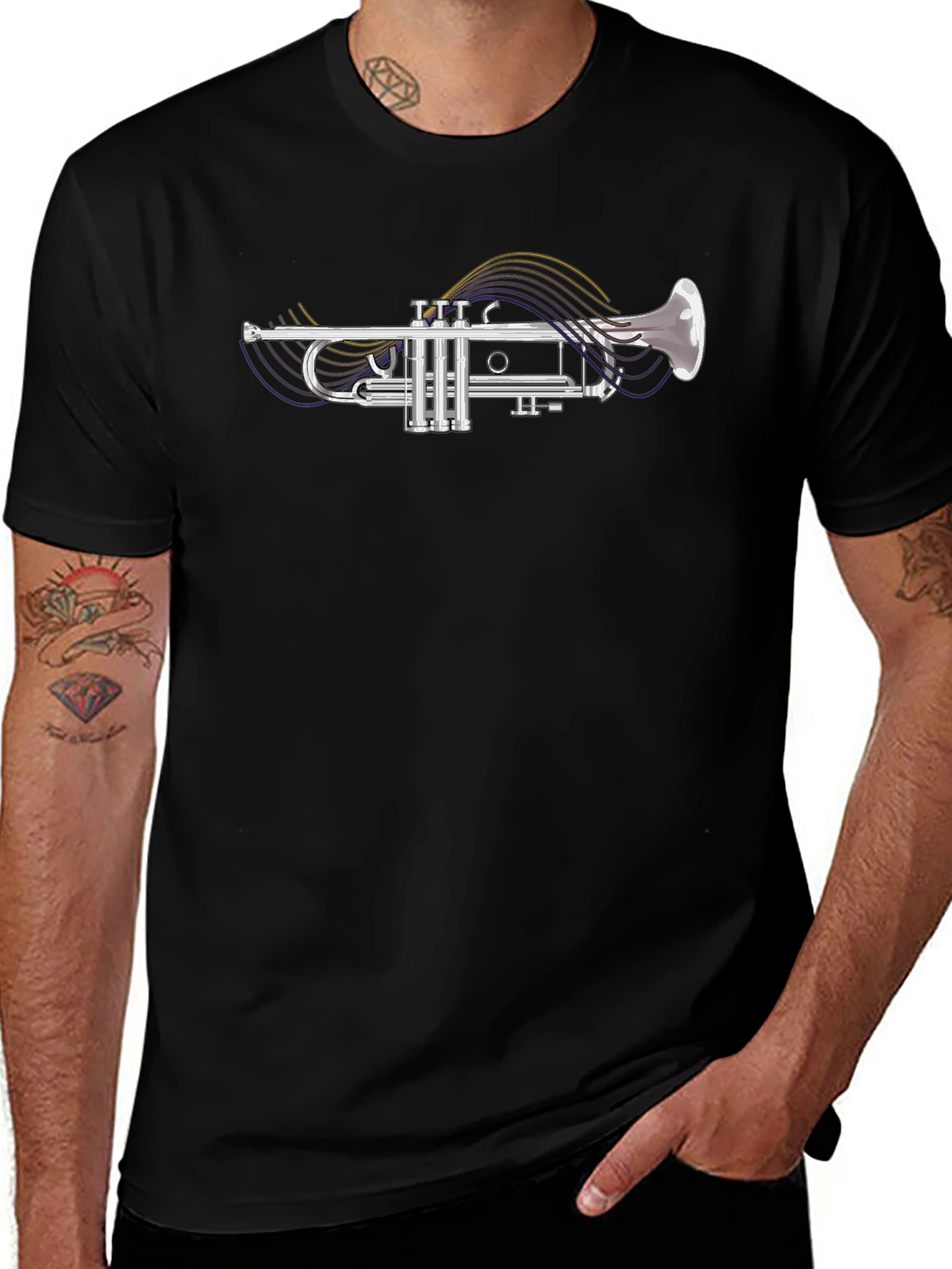 Trumpet Graphic Black T-Shirt