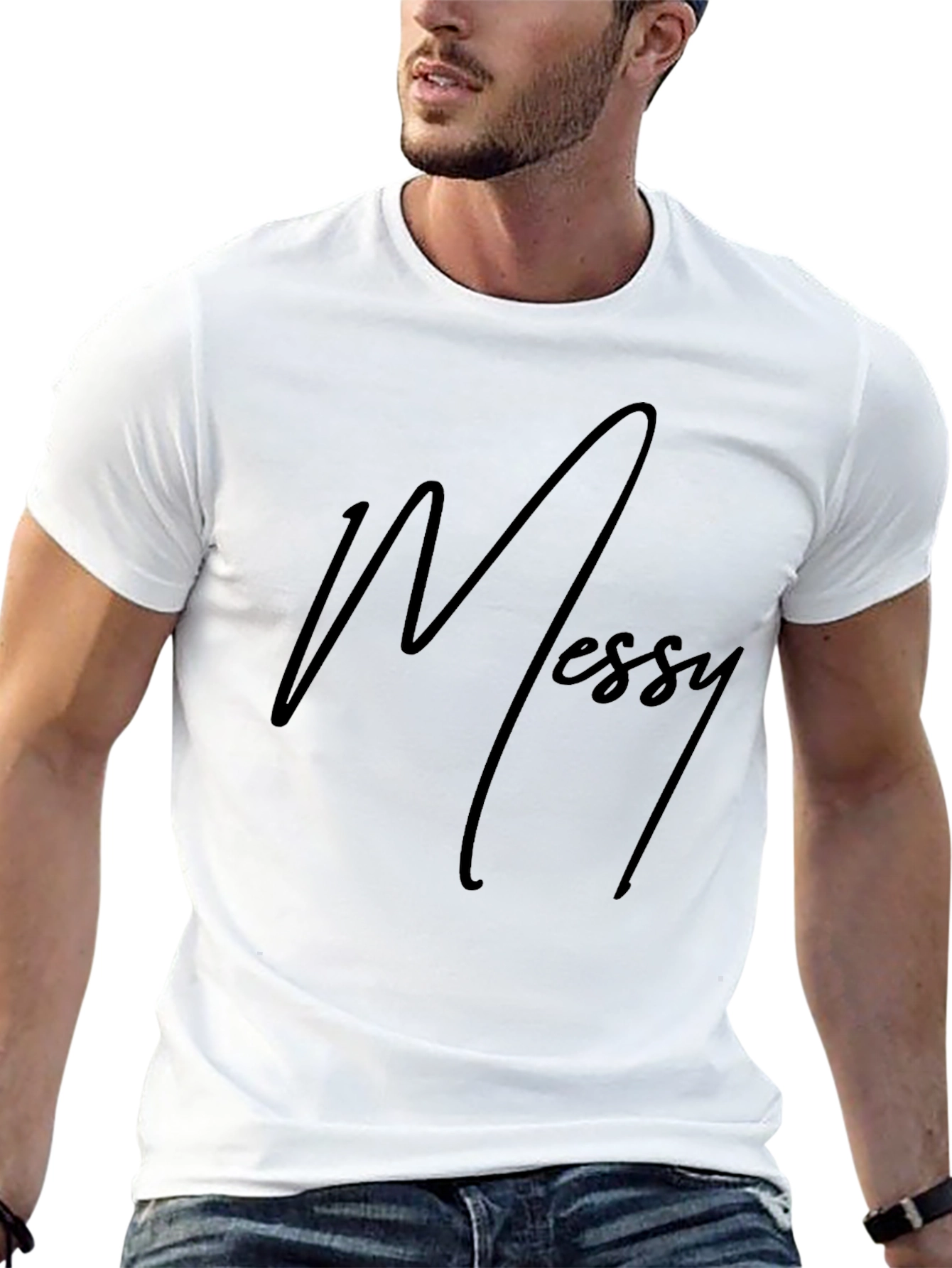Messy Black T-Shirt Casual Wear