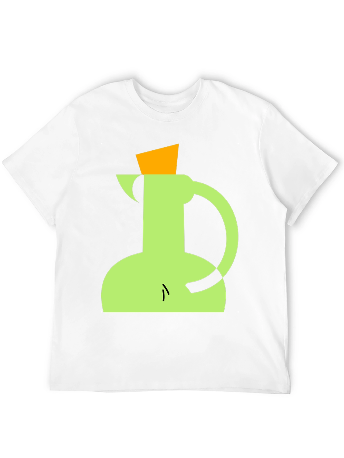 Geometric Pitcher Graphic Tee - Modern Art Style