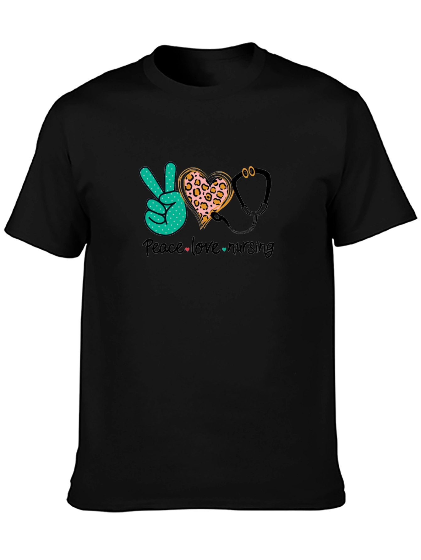 Peace Love Nursing Graphic T-Shirt