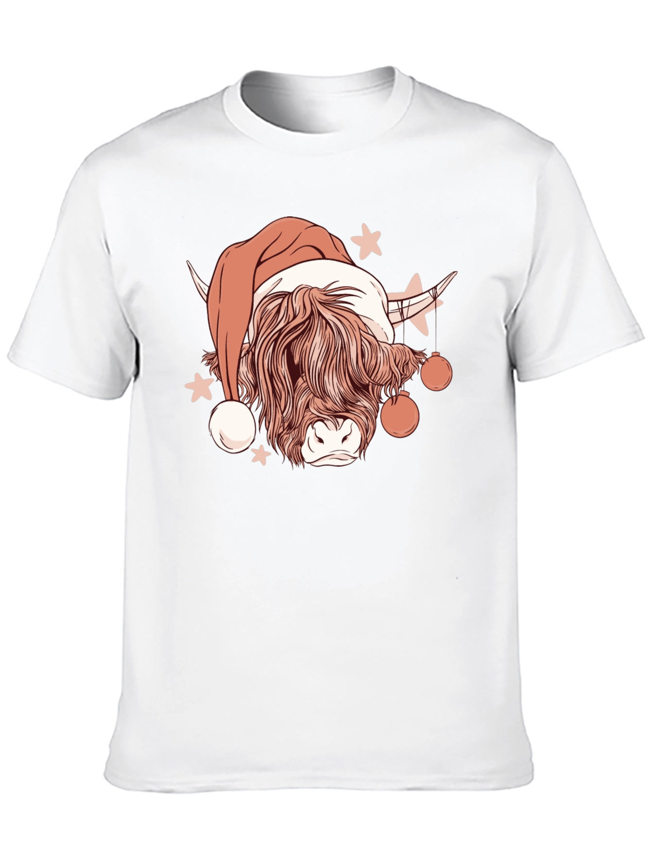 Festive Highland Cow Christmas Graphic Tee
