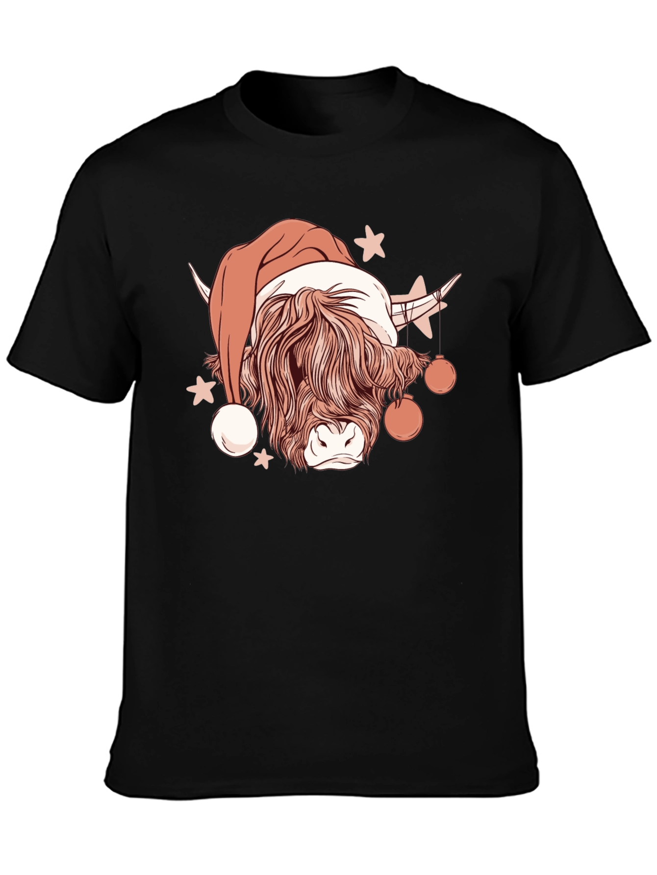 Festive Highland Cow Christmas Graphic Tee