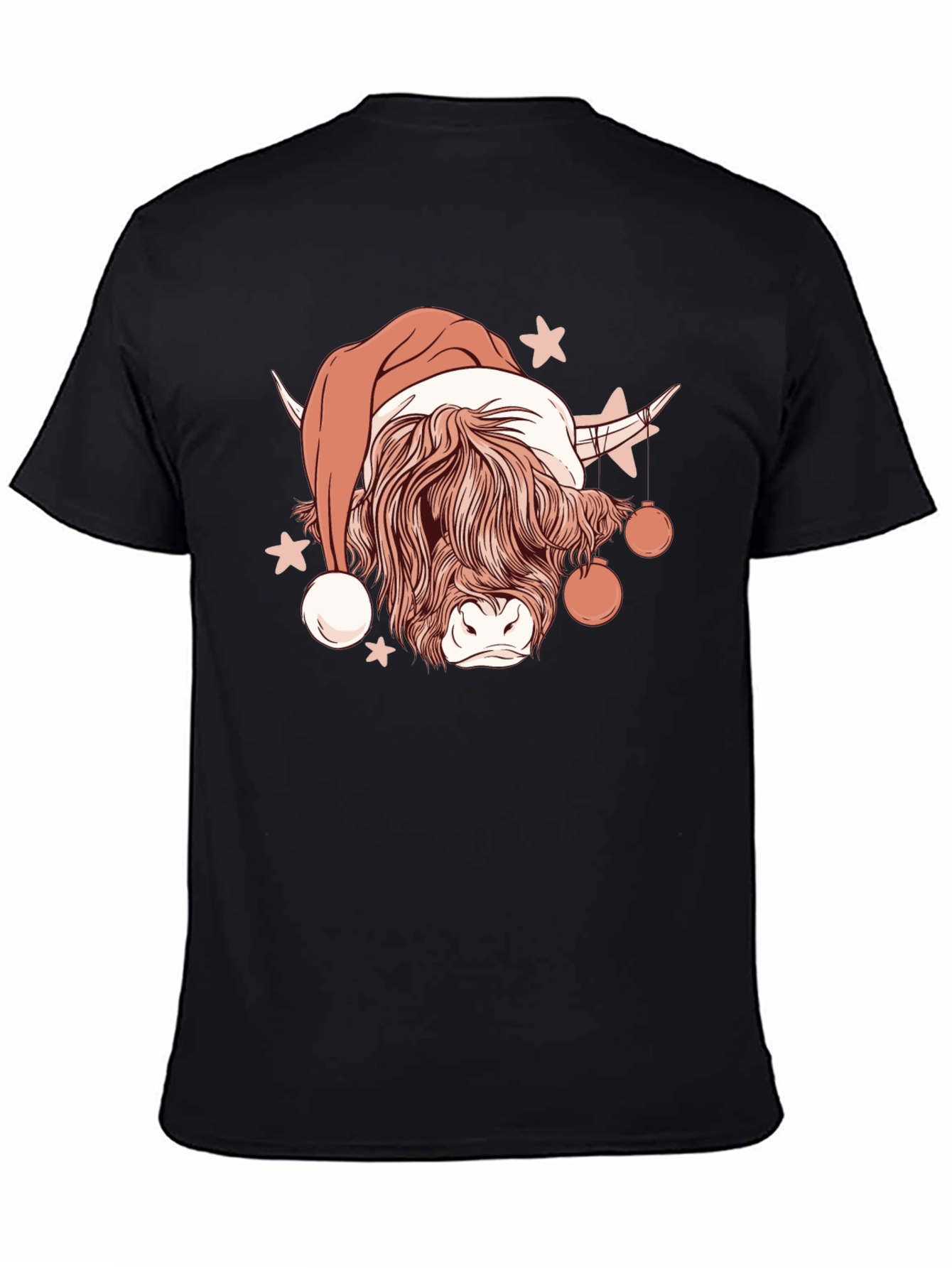 Festive Highland Cow Christmas Graphic Tee
