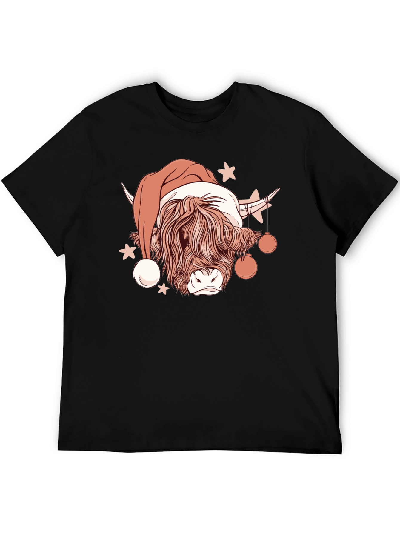 Festive Highland Cow Christmas Graphic Tee