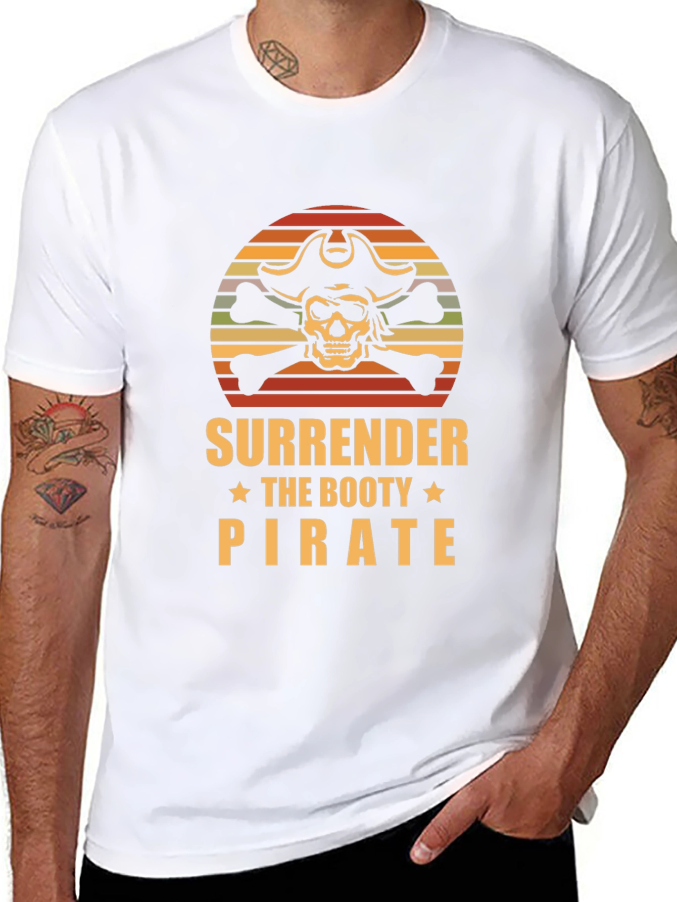 Surrender the Booty Pirate T-Shirt - Skull & Crossbones