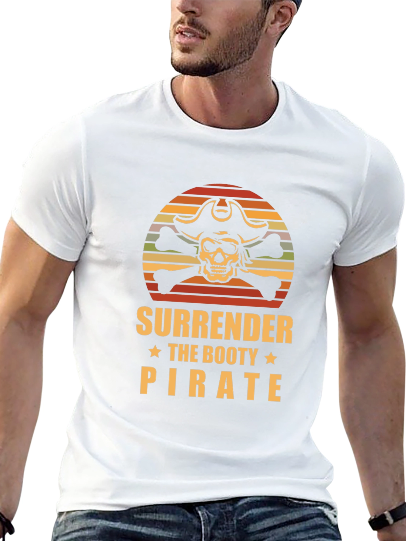 Surrender the Booty Pirate T-Shirt - Skull & Crossbones